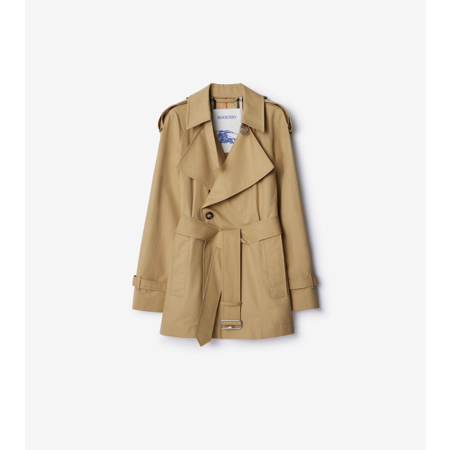 Chaqueta estilo trench coat en algodon de gabardina Flax Mujer Burberry oficial