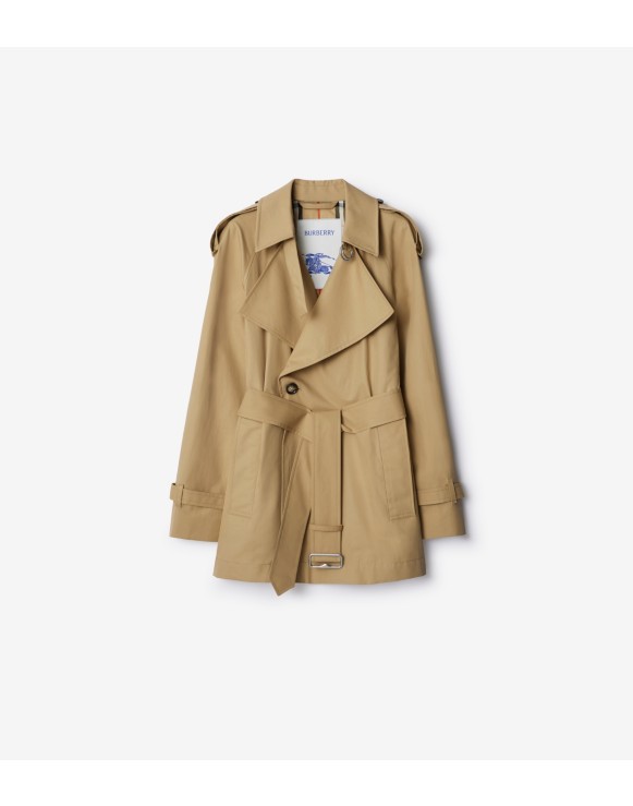 Chaqueta estilo trench coat en algodón de gabardina