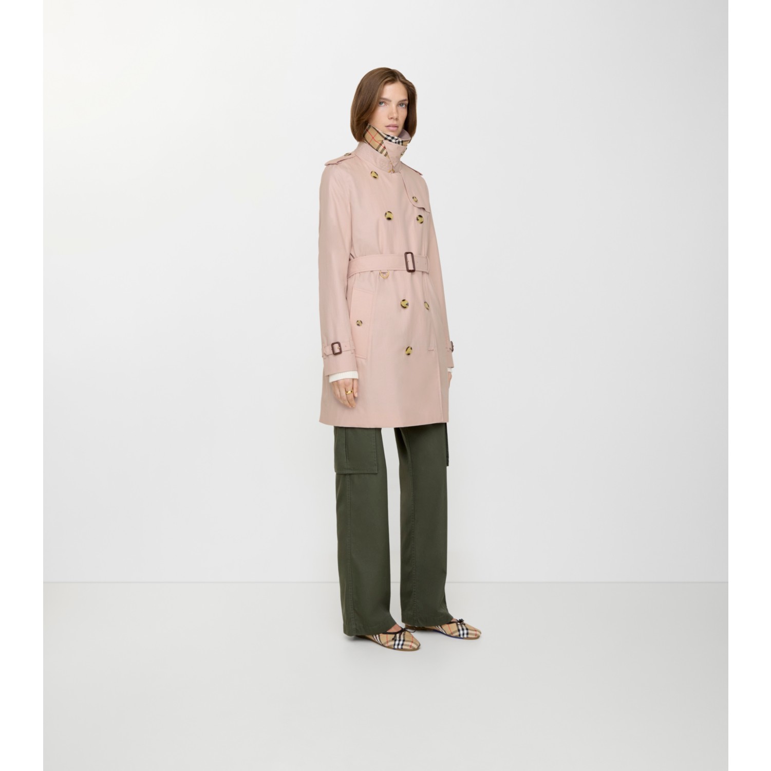Short Tropical Gabardine Kensington Trench Coat