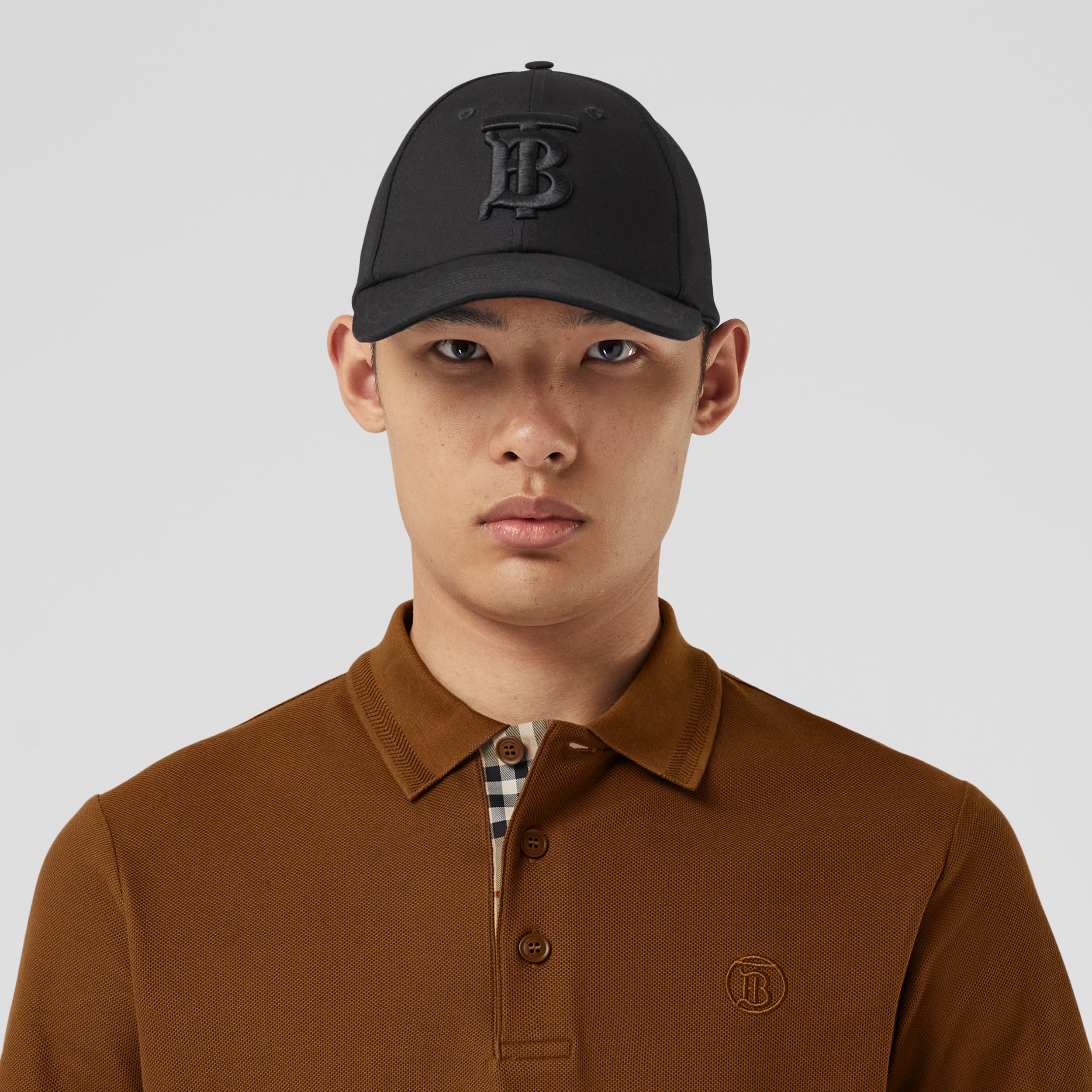 Monogram Motif Cotton Piqué Polo Shirt in Dark Birch Brown - Men | Burberry® Official - 2