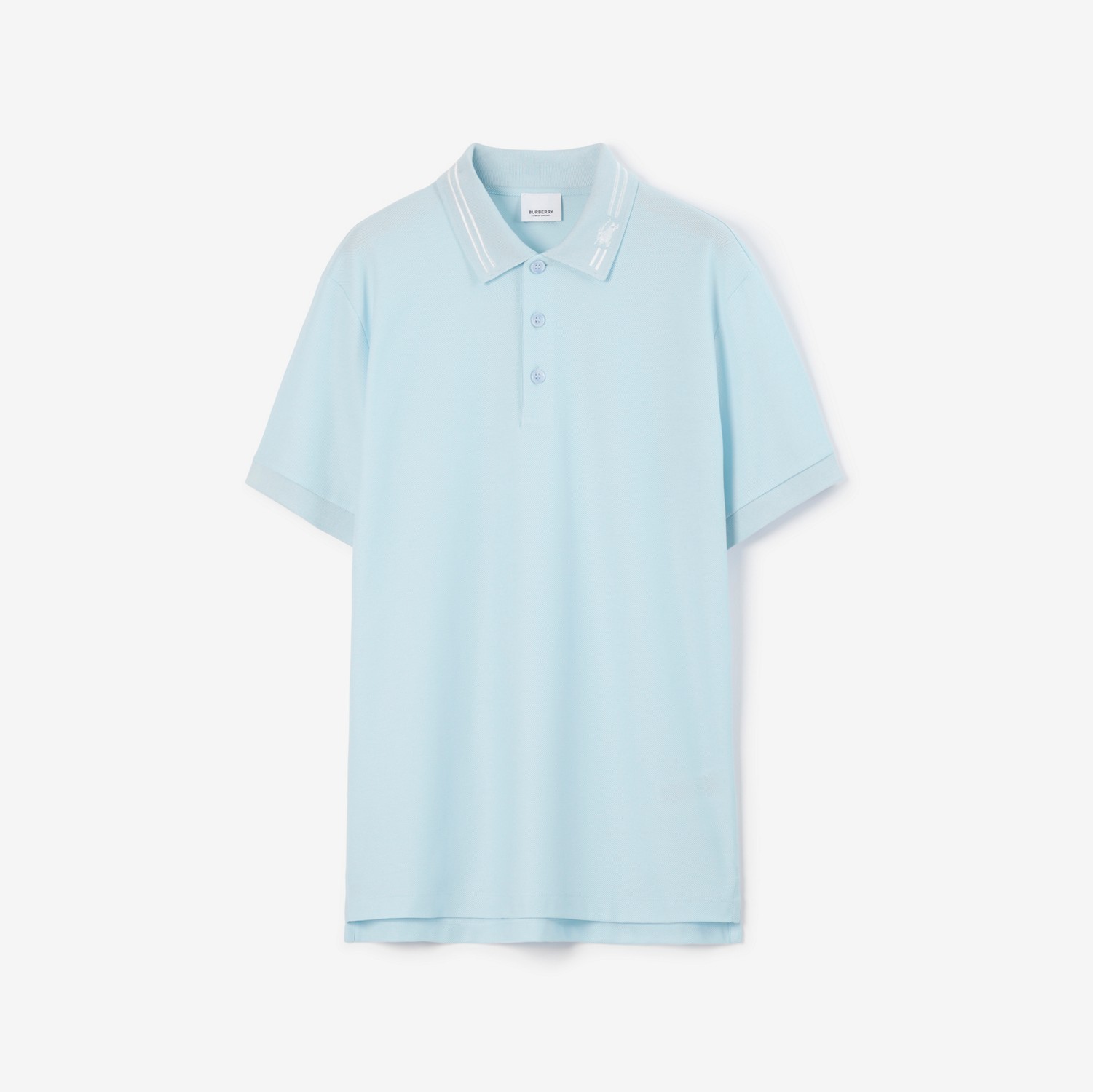 Polo en coton Monogram (Bleu Pâle) - Homme | Site officiel Burberry®