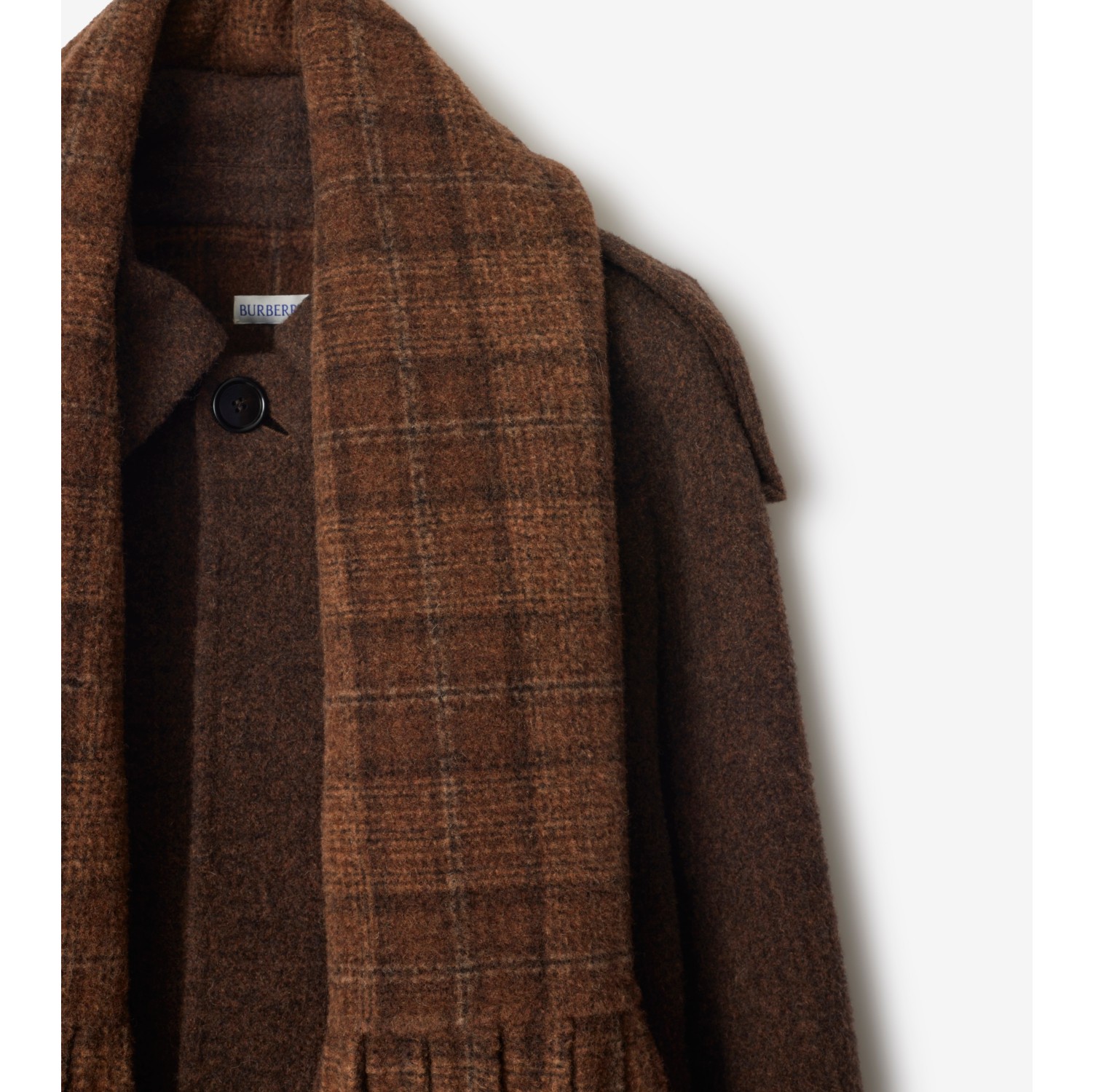 Detachable Scarf Wool Blend Jacket