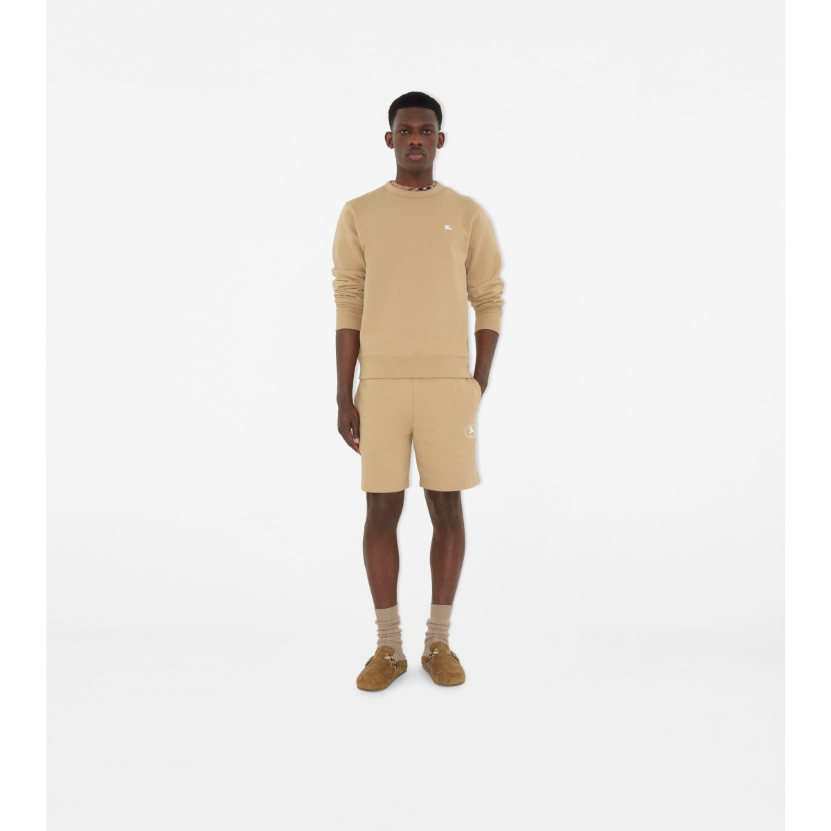  Printed Knight Stamp Cotton Shorts