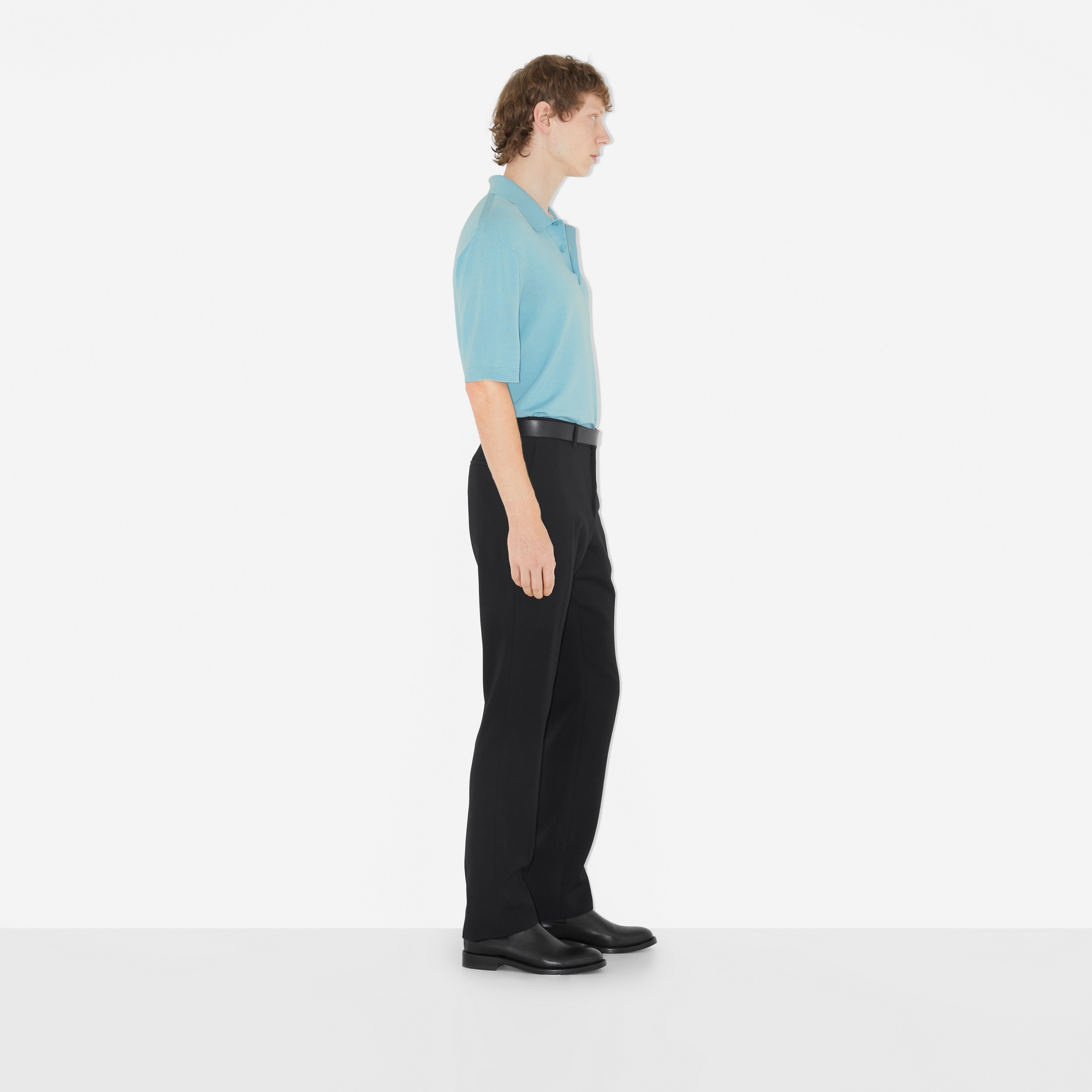 EKD ウールシルク ポロシャツ (クールデニムブルー) - メンズ | Burberry®公式サイト - 3