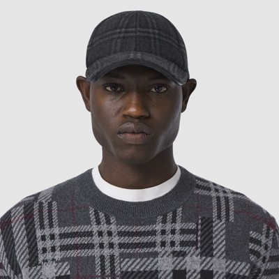 Jersey en cachemir con motivos a cuadros contrastantes en jacquard (Mezcla  De Gris Marengo) - Hombre | Burberry® oficial