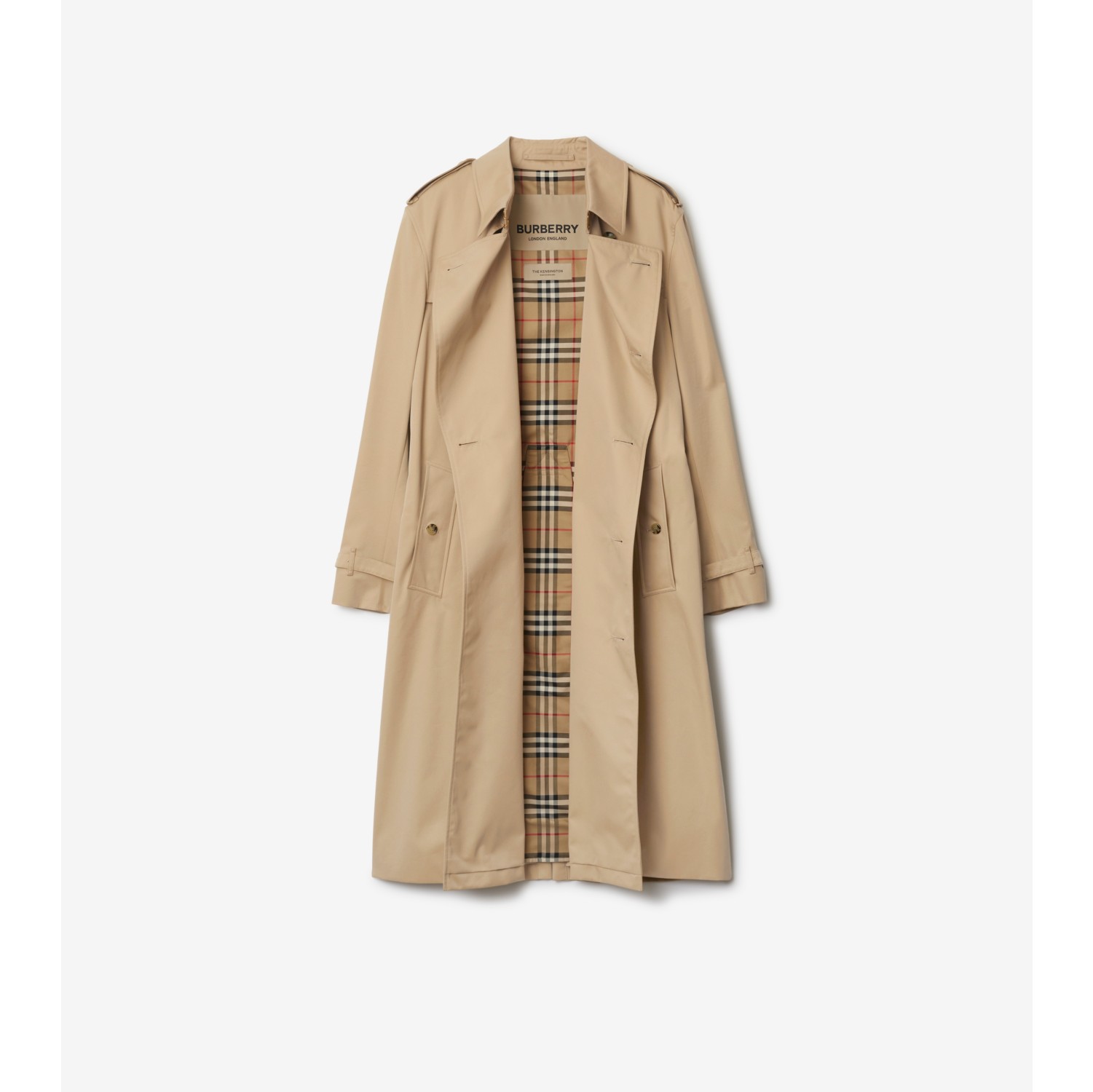 Long Kensington Heritage Trench Coat in Honey - Men, Cotton