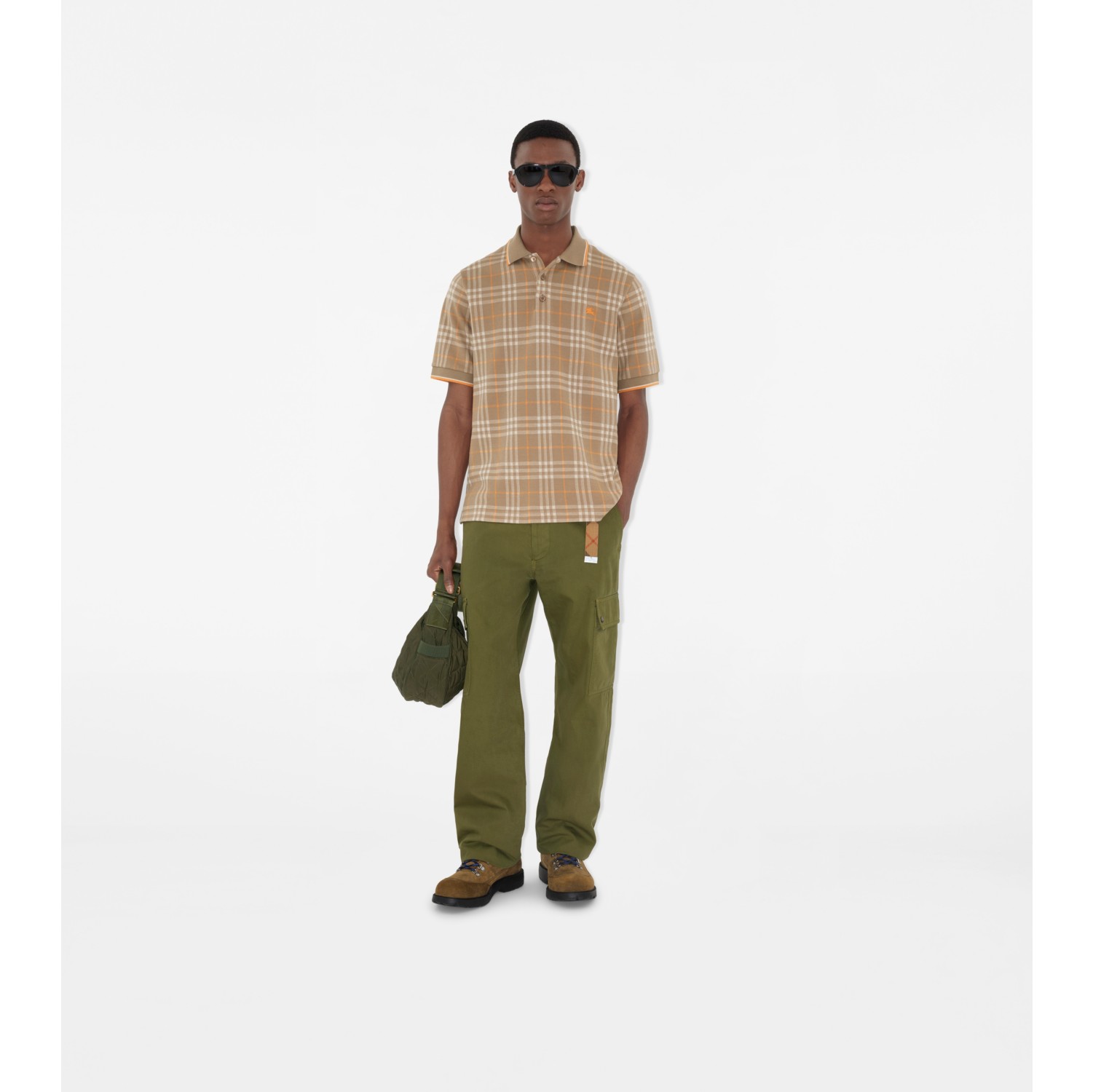 Baumwoll-Poloshirt in Check