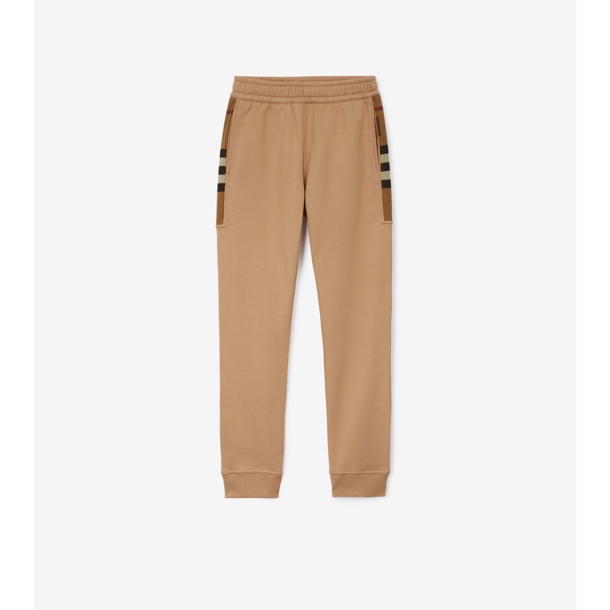  Check Panel Cotton Blend Jogging Pants
