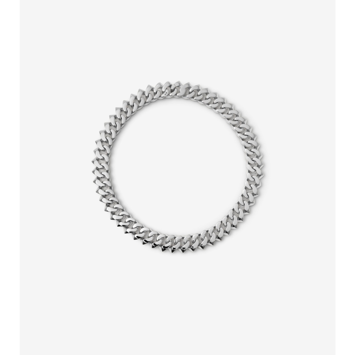 Shop Burberry Thorn Cuban Chain Necklace In Silver