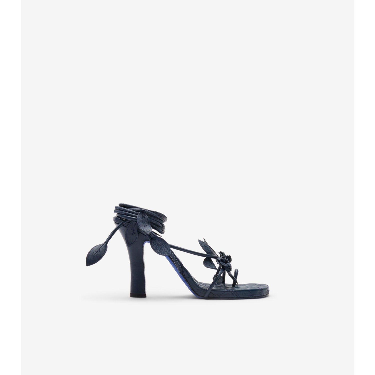 Leather Ivy Flora Heeled Sandals​ in Lake - Women | Burberry® Official