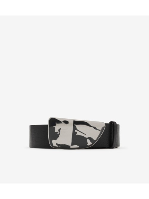 Shop Burberry Leather Shield Ekd Belt In Black