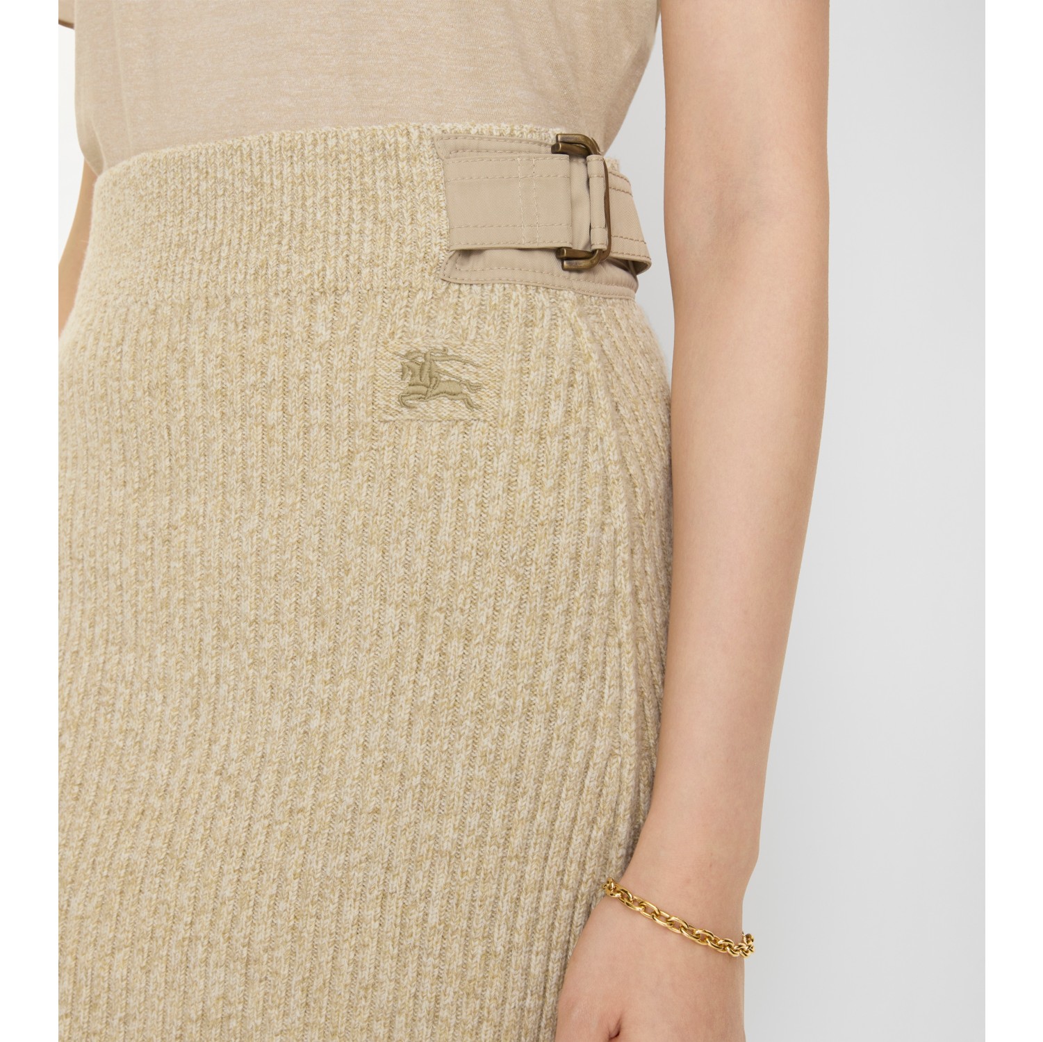 Wool Cashmere Mini Skirt in Hamper beige - Women | Burberry® Official