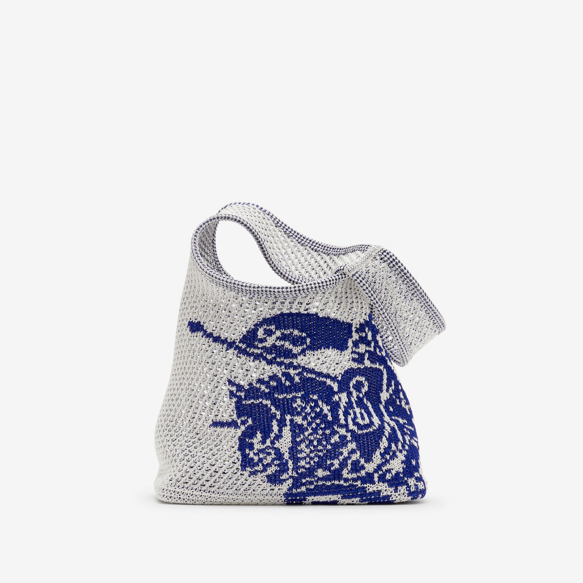 Shop Burberry Small Ekd Crochet Bag In White