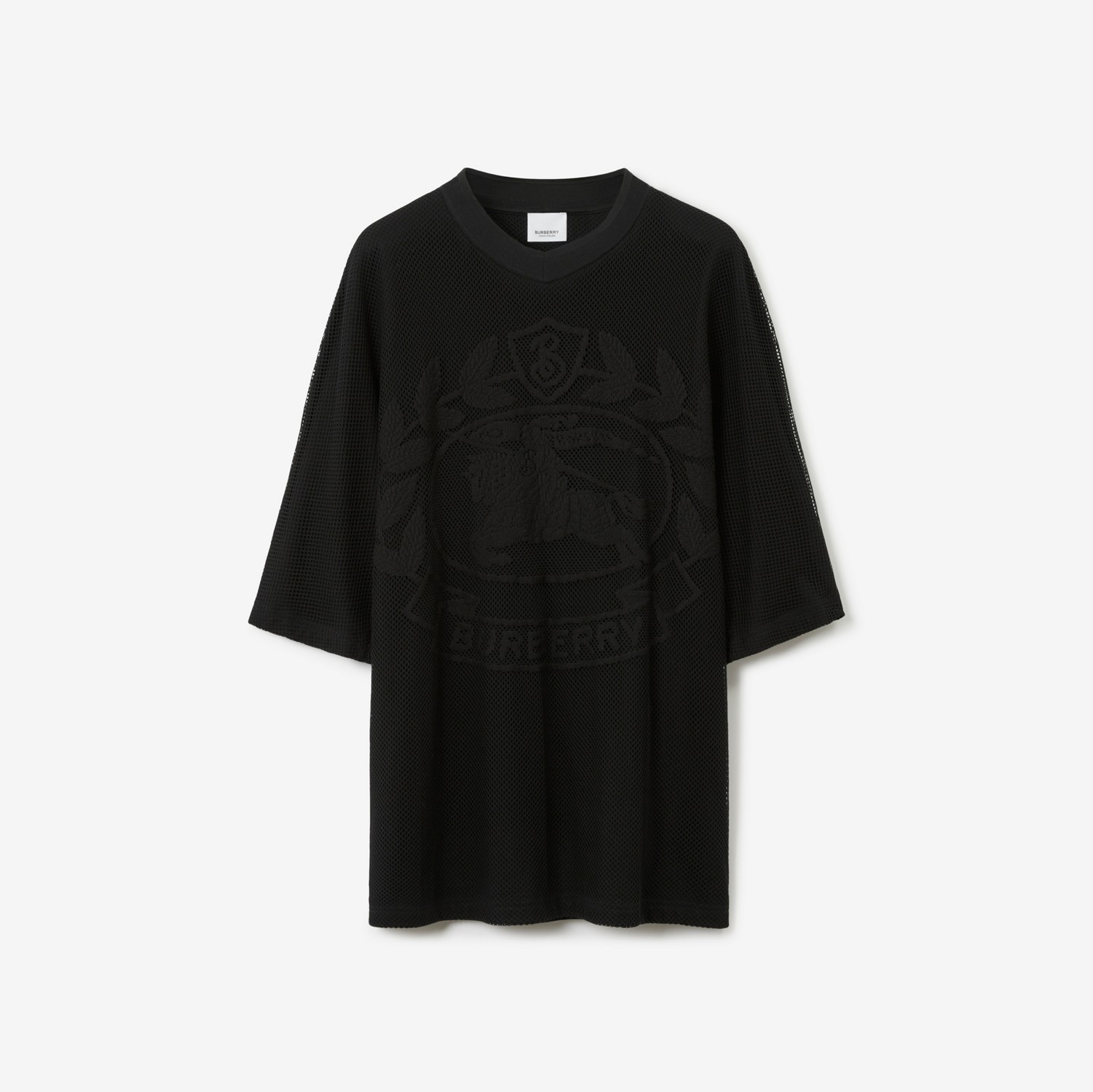 T-shirt oversize en coton technique EKD (Noir) - Femme | Site officiel Burberry®
