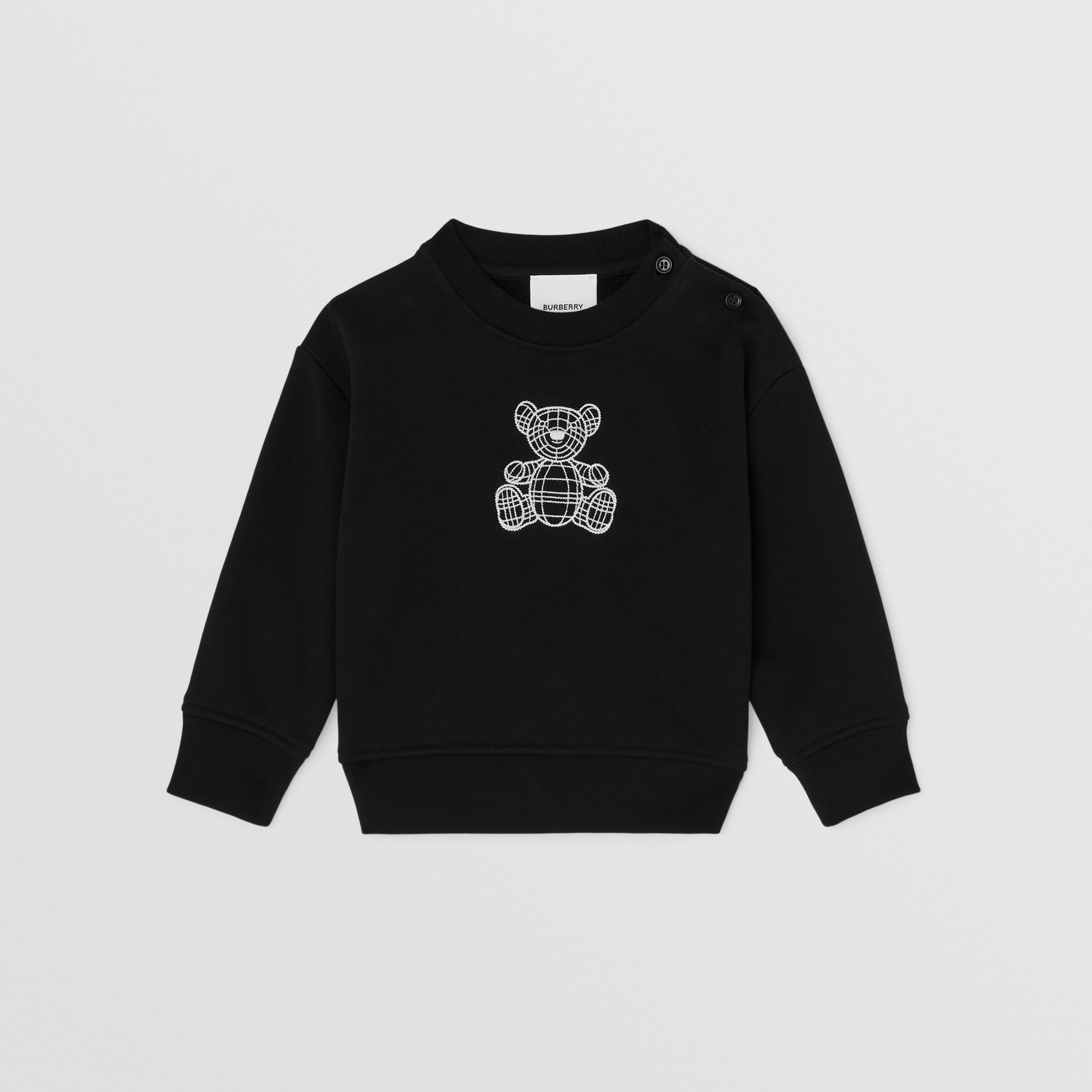 Thomas 泰迪熊装饰棉质运动衫 (黑色) - 儿童 | Burberry® 博柏利官网 - 1