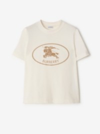 Knight Stamp Cotton T-shirt in colour Chalk
