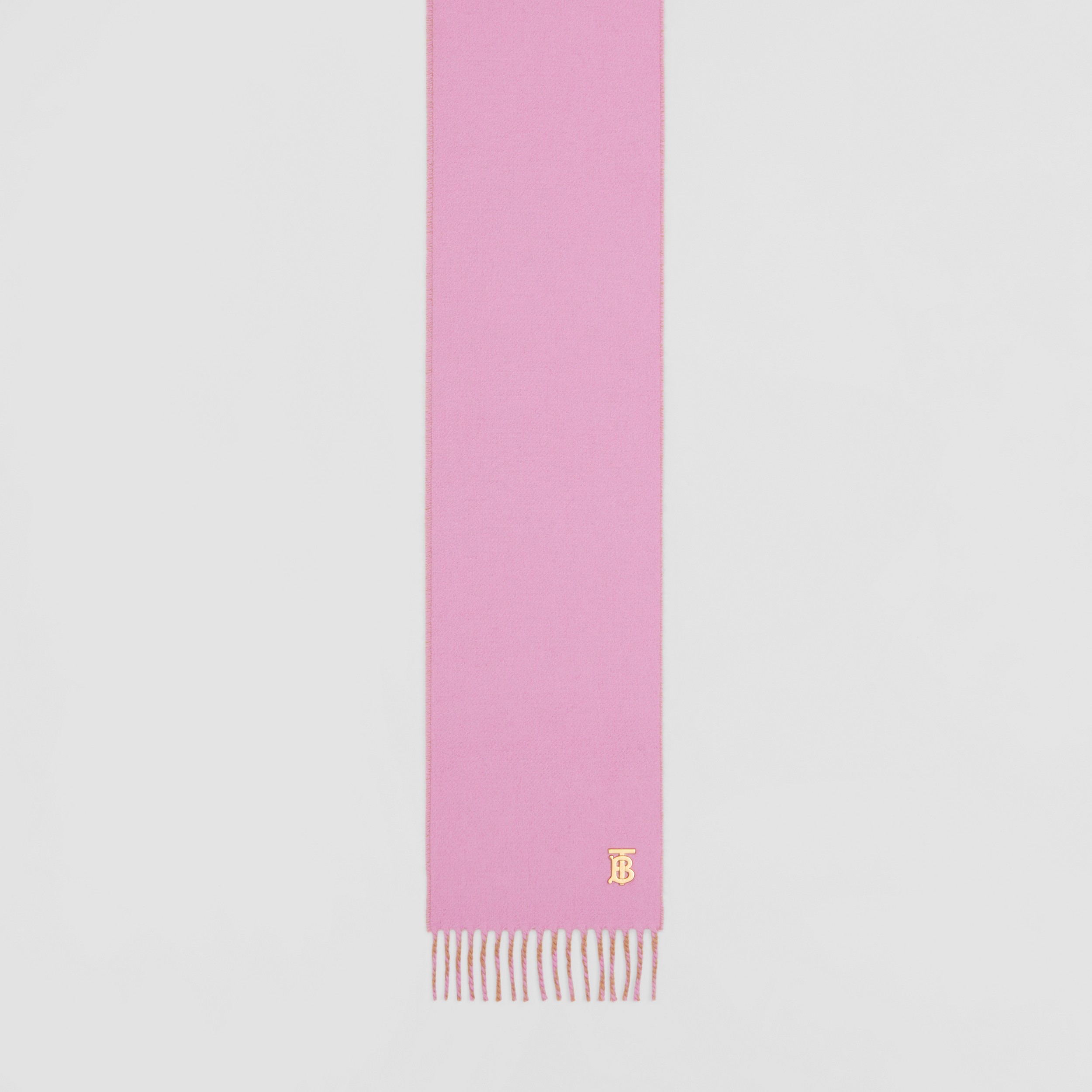 Monogram Motif Cashmere Reversible Scarf in Primrose Pink/camel | Burberry® Official - 4