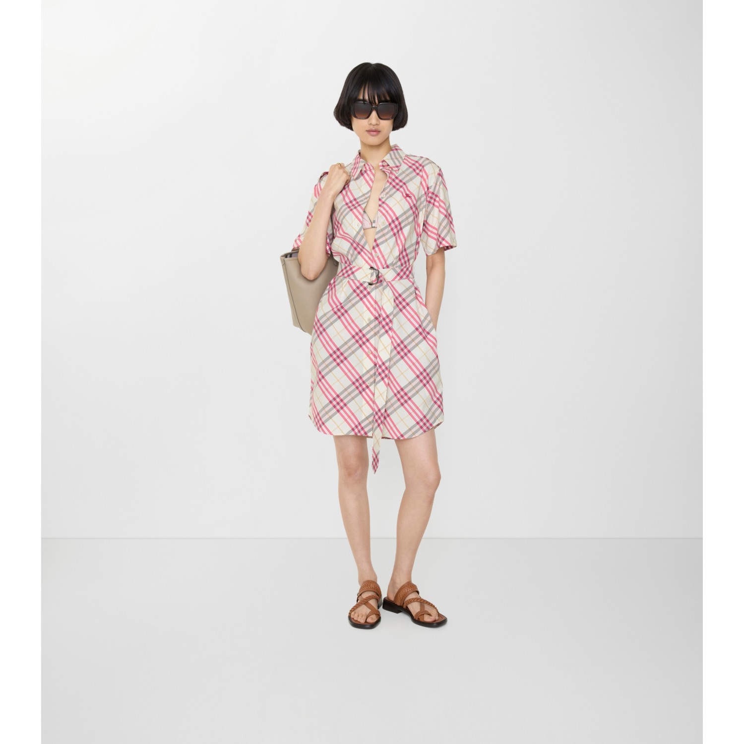 Check Cotton Shirt Dress - thumbnail 5