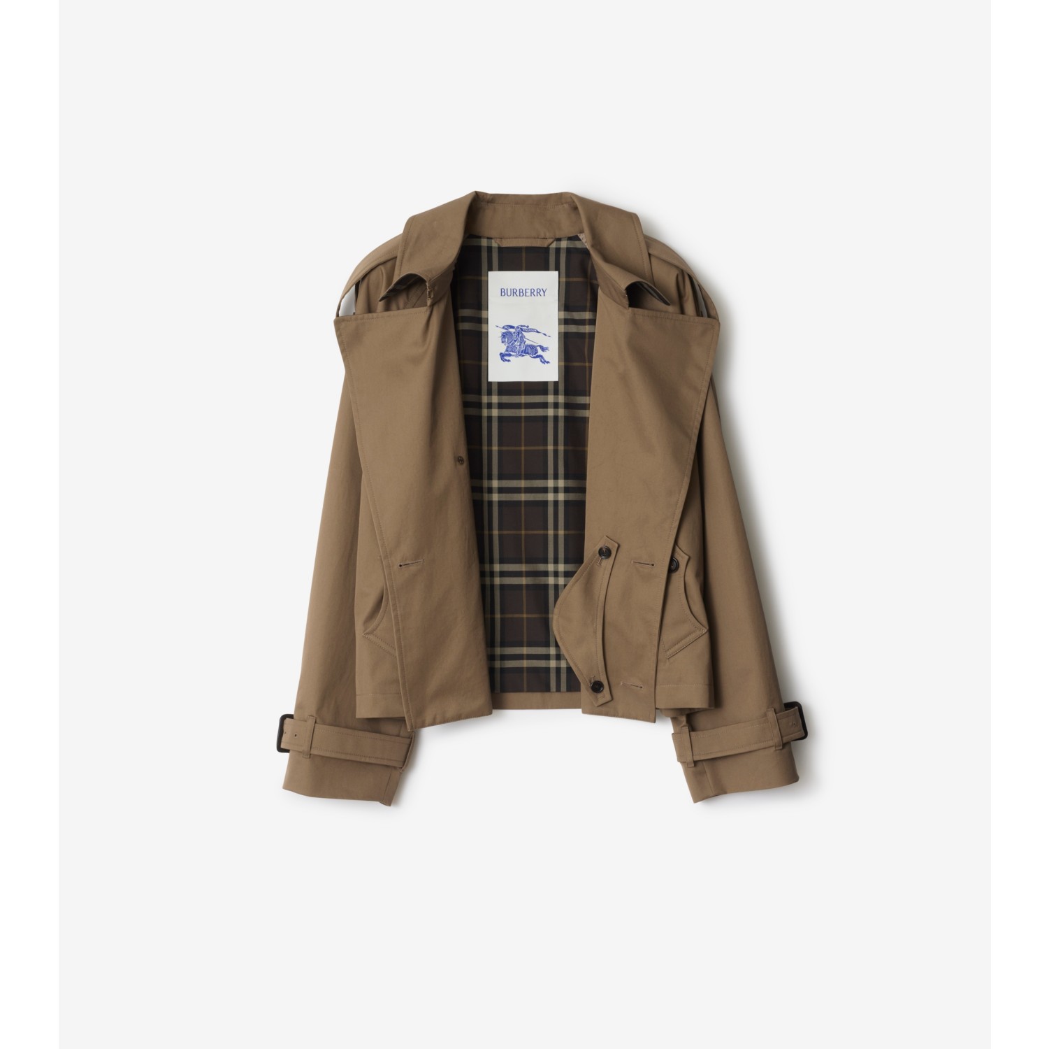 Veste trench courte en gabardine