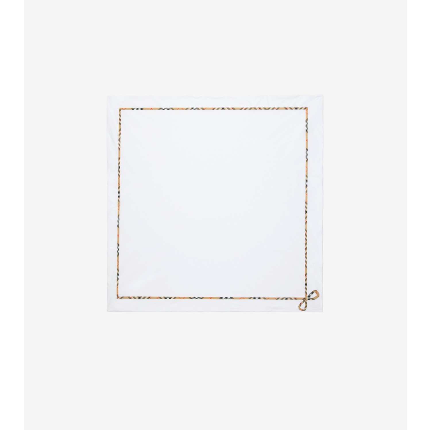 チェックボーダー コットン ベイビーブランケット