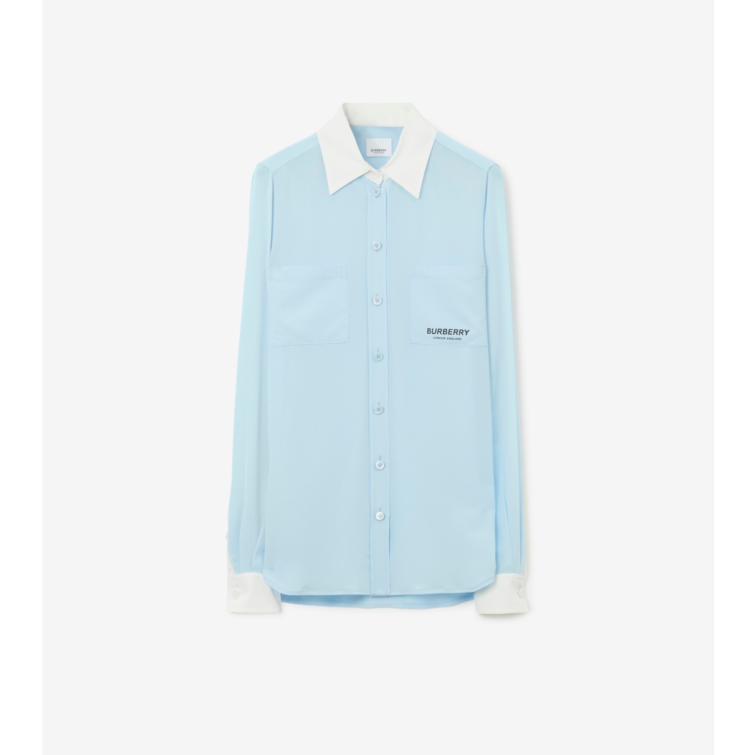 Blue burberry button clearance up