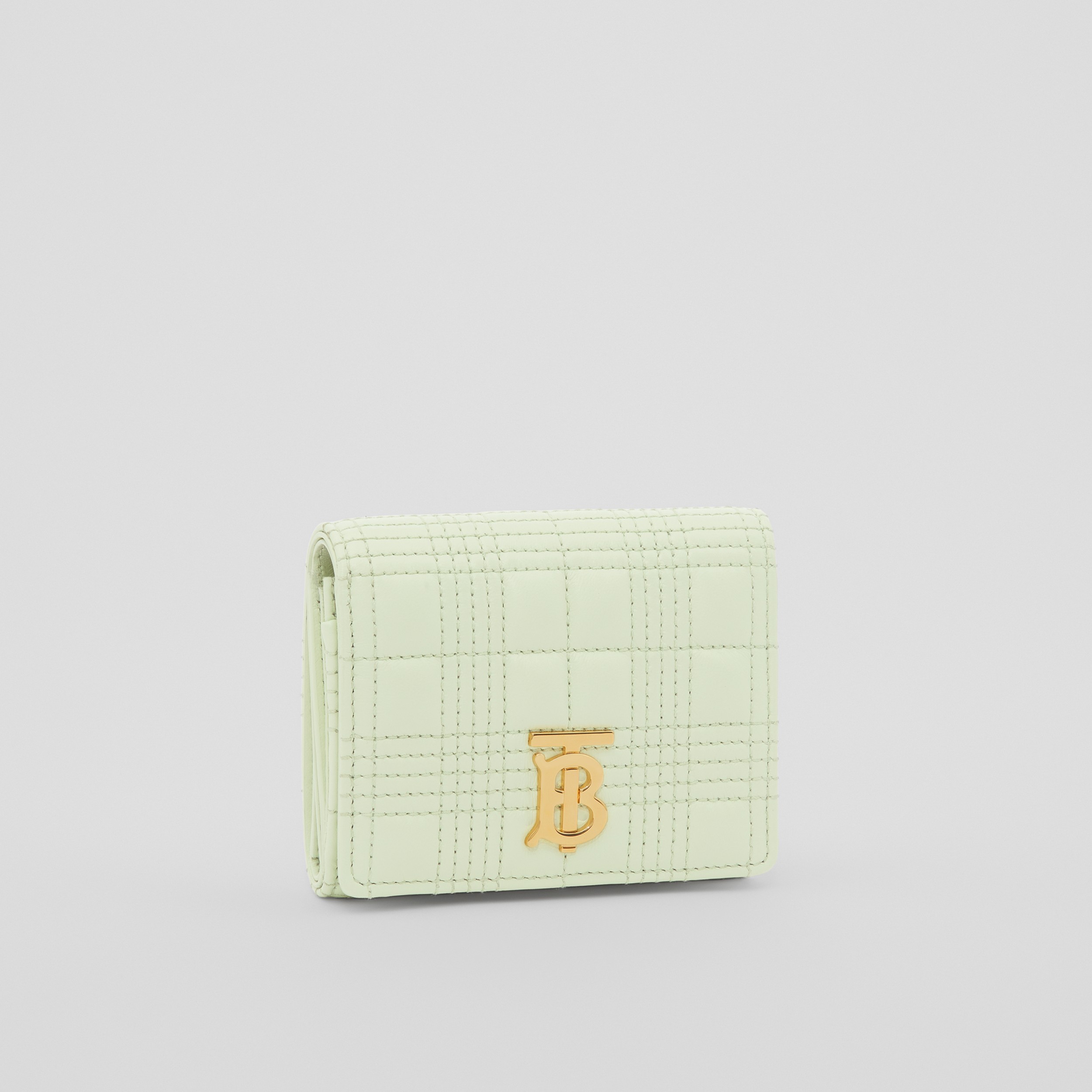 Small Quilted Lambskin Lola Folding Wallet in Pistachio - Women | Burberry® Official - 4