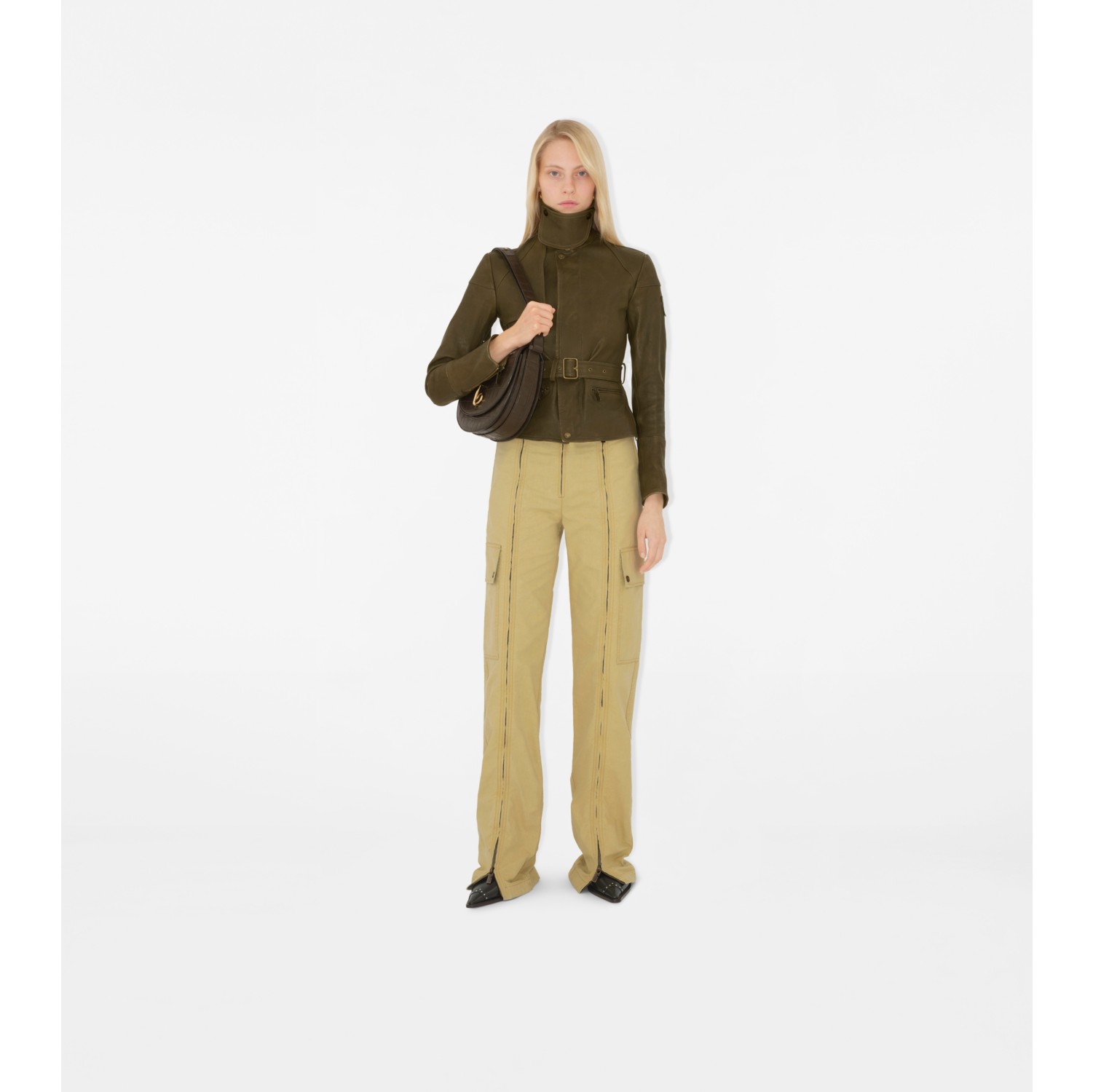 Cotton Linen Zip Trousers