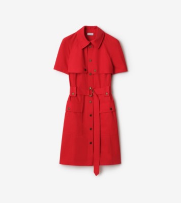 Wool Trench Dress in Crayon red - Women | Burberry® Official