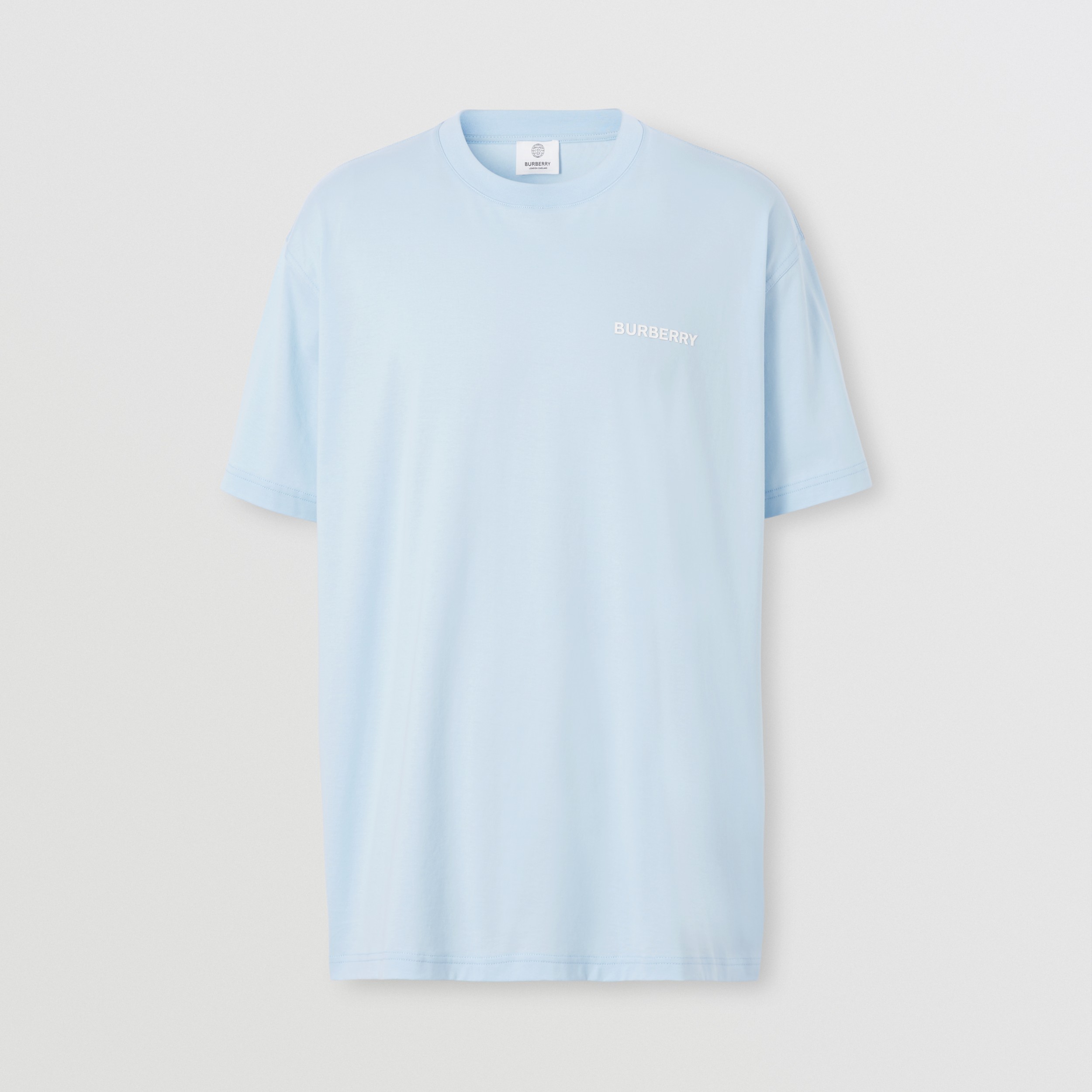 Monogram Cotton T-shirt in Pale Blue - Men | Burberry United States