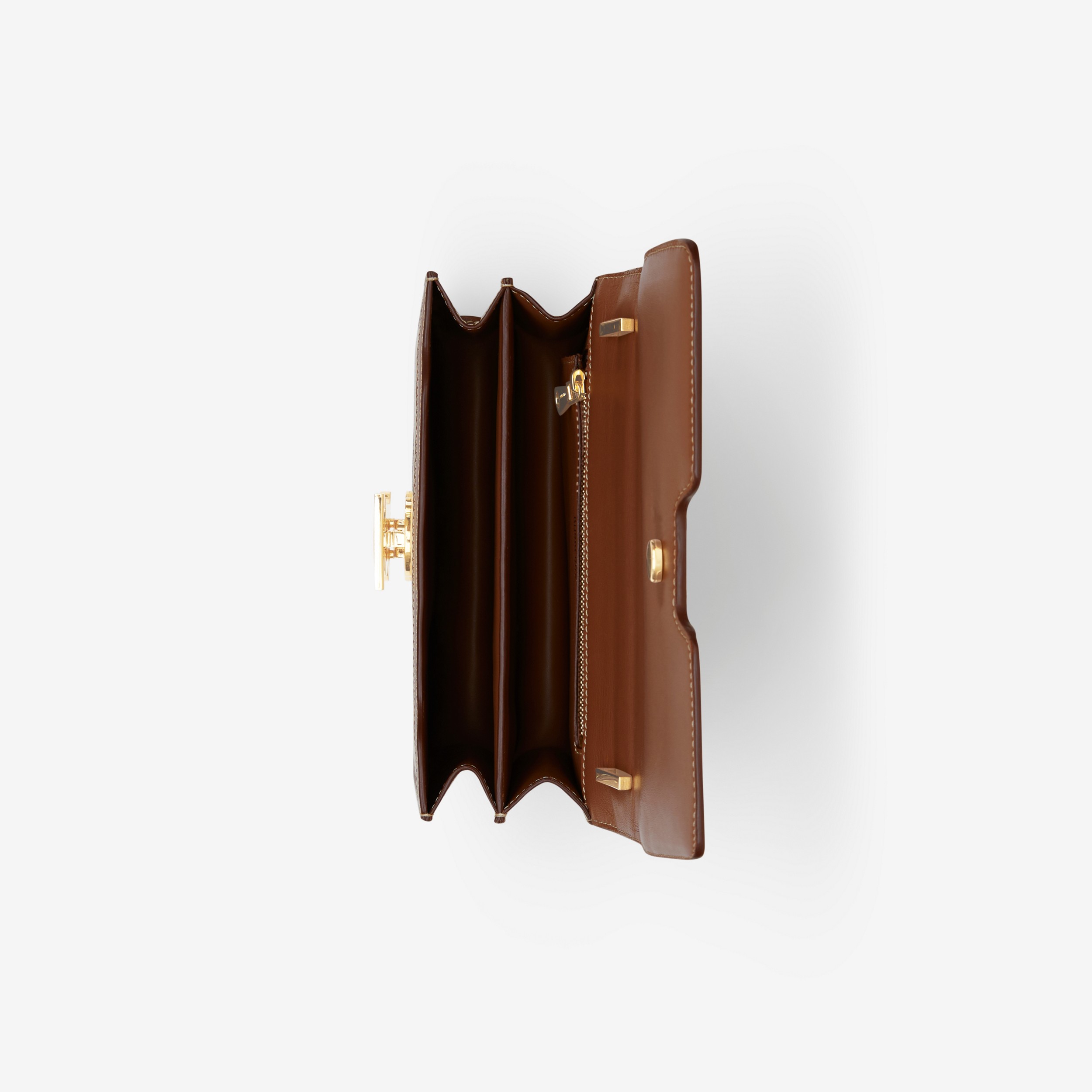 Petit sac TB en toile et cuir bicolore (Naturel/brun Malt) - Femme | Site officiel Burberry® - 4