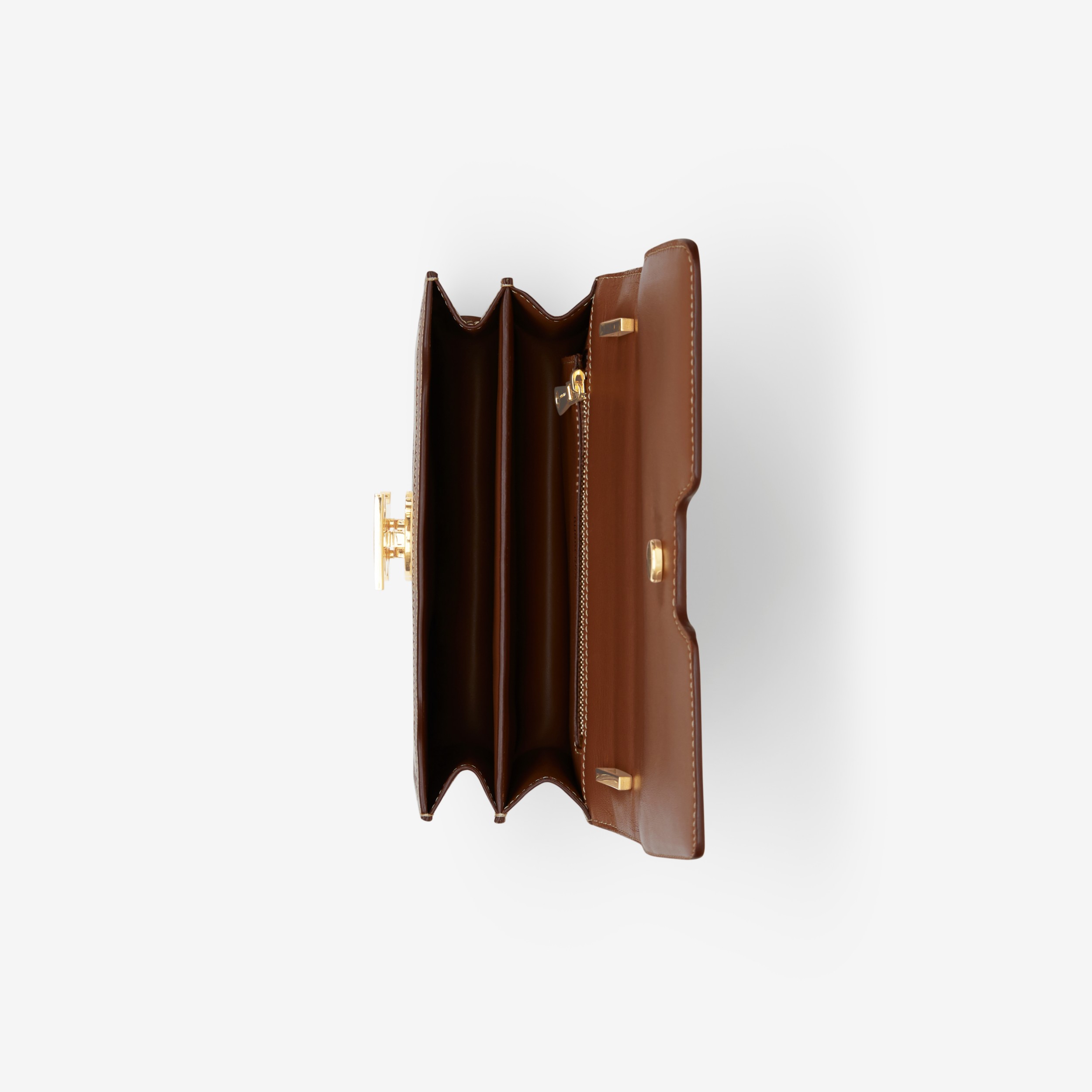 Two-tone Canvas and Leather Small TB Bag in Natural/malt Brown - Women | Burberry® Official - 4