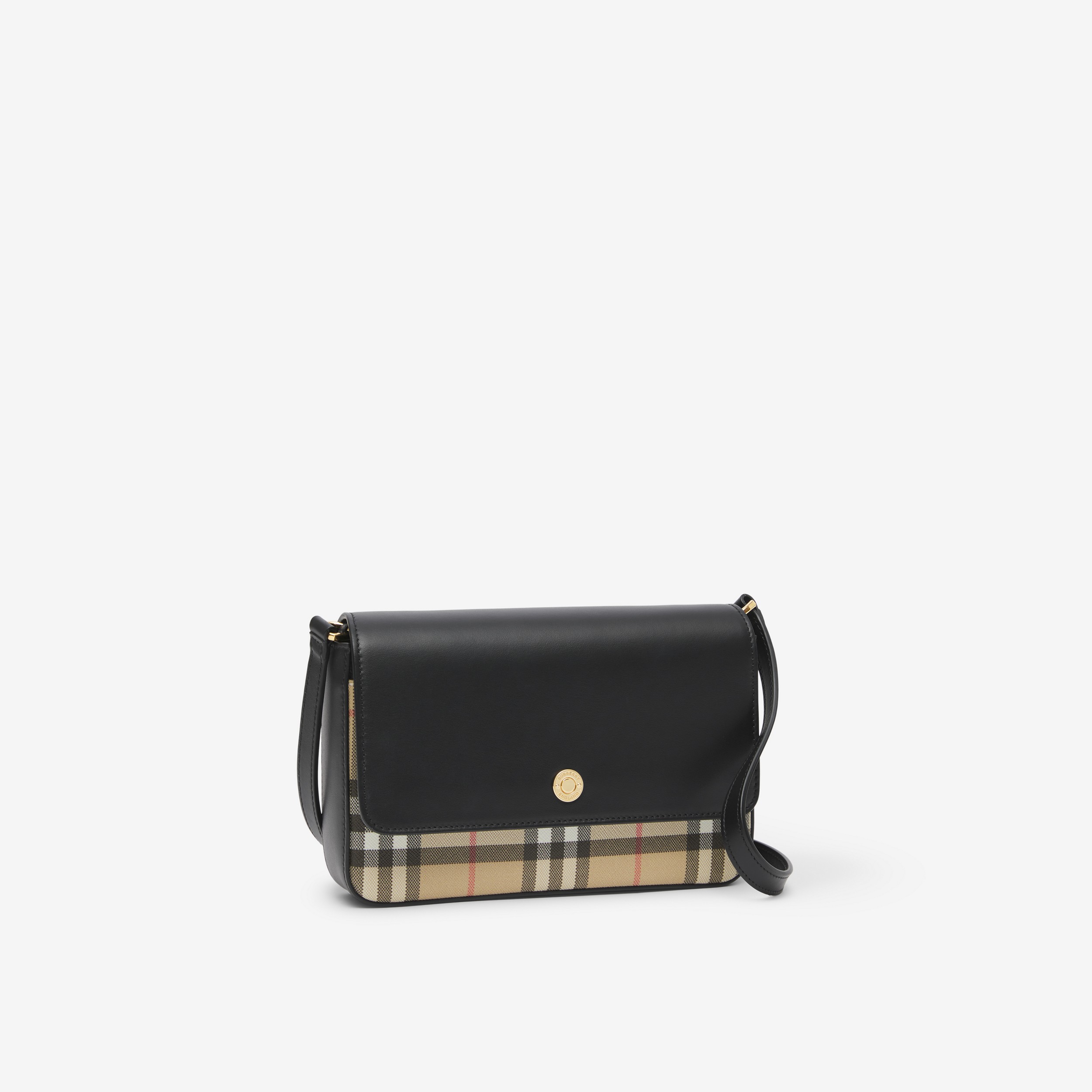 Vintage Check and Leather Mini Note Bag in Archive Beige/black - Women | Burberry® Official - 2
