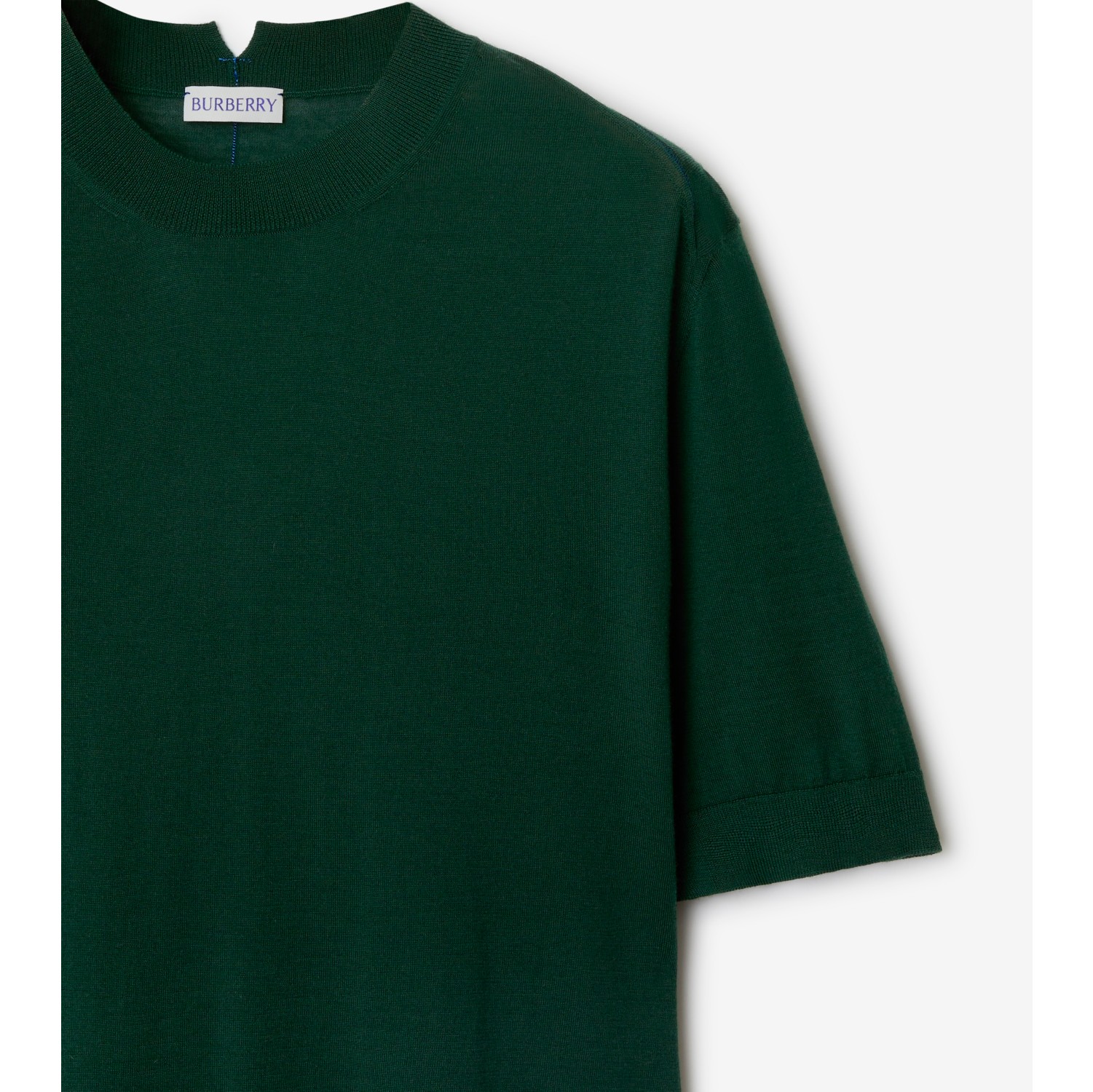 Wool T-shirt in Ivy - Women | Burberry® Official