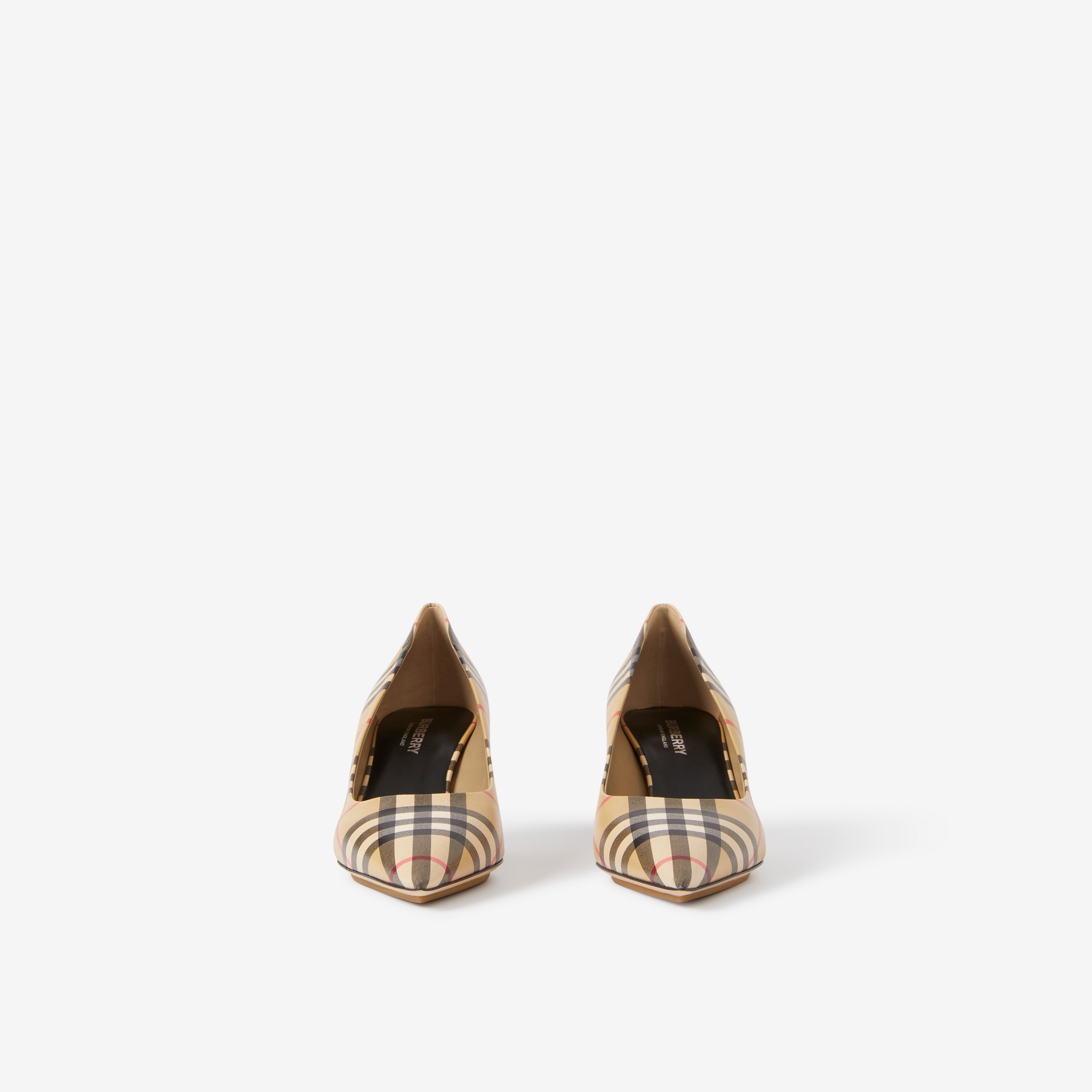 Zapatos de tacón en piel a cuadros Vintage Checks con puntera de pico (Beige) - Mujer | Burberry® oficial - 2