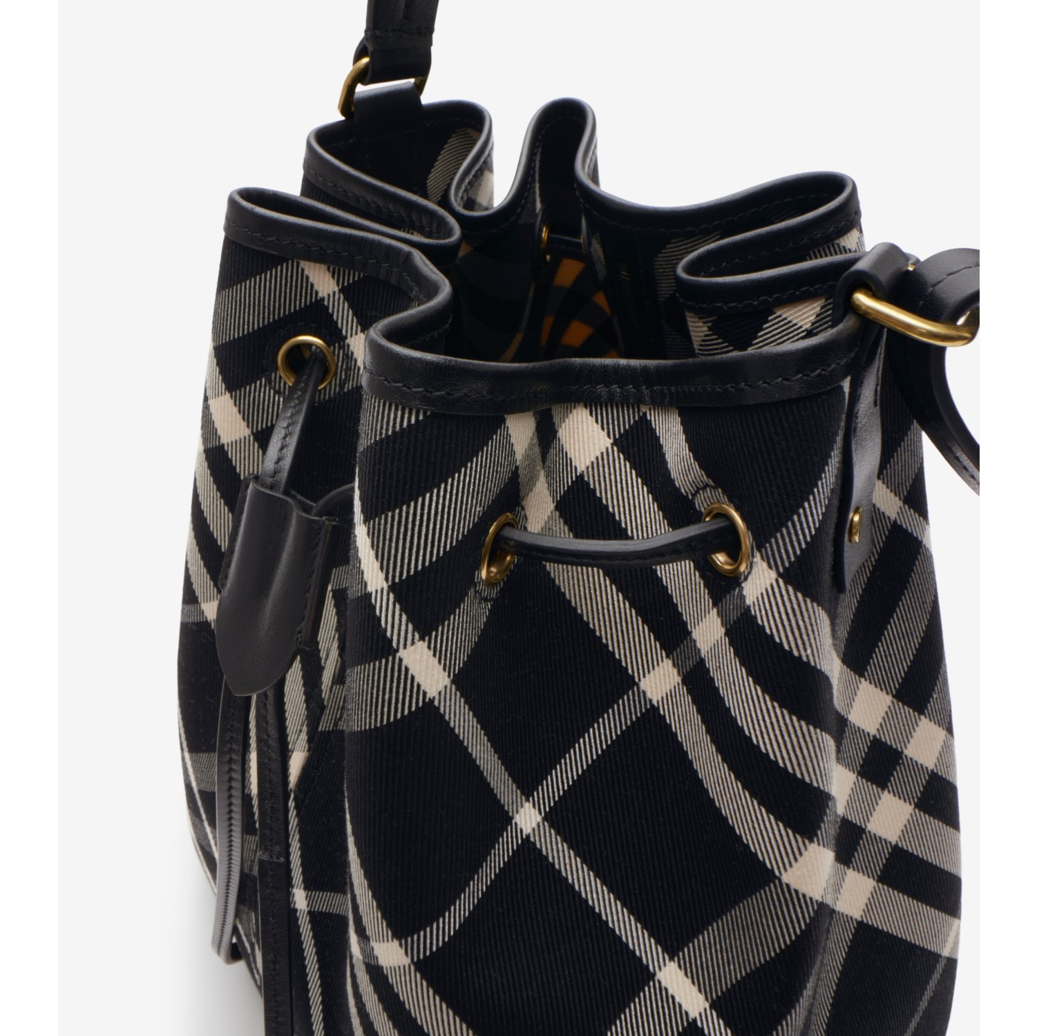 Sac seau moyen Check Noir Calico Femme Site officiel Burberry