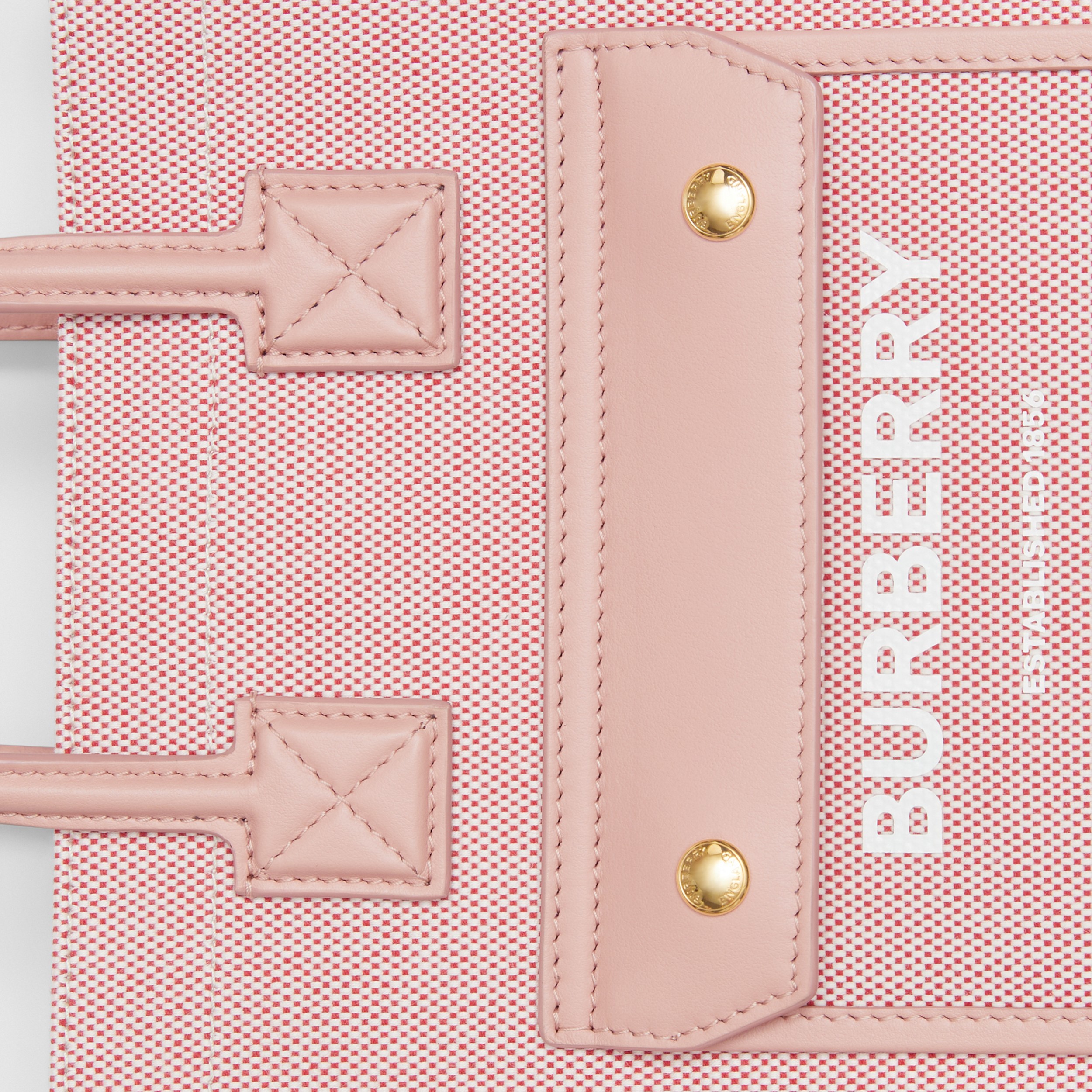Two-tone Canvas and Leather Mini Freya Tote in Bright Red/dusky Pink - Women | Burberry® Official - 2