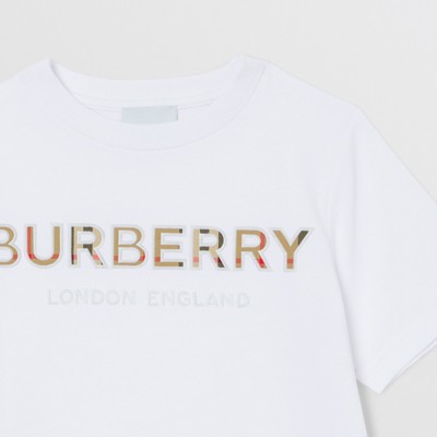 burberry check trim tee