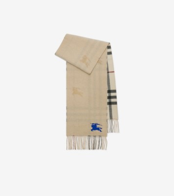 リバーシブル EKD チェック カシミアスカーフ (ストーン) | Burberry