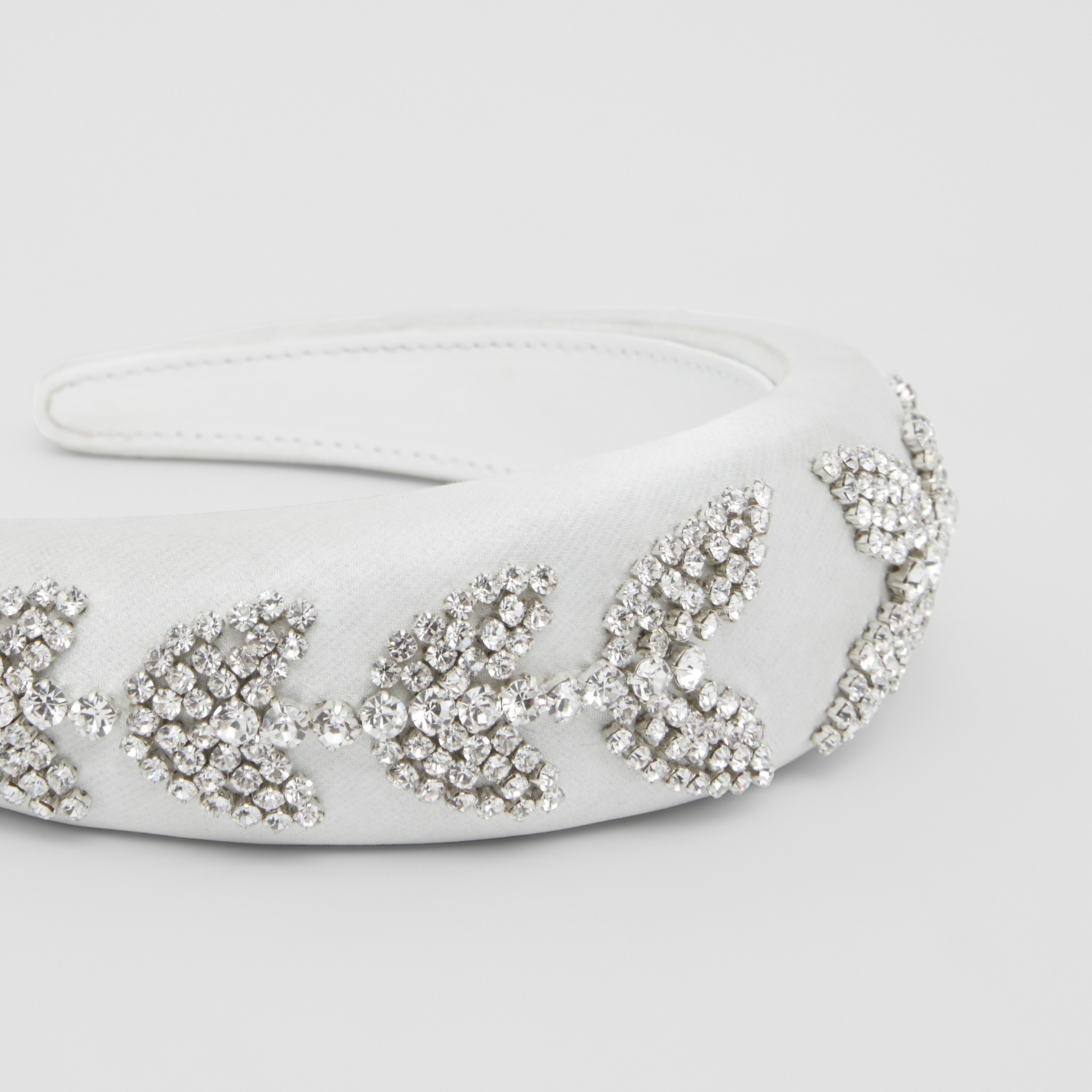 Crystal Detail Silk Blend Hairband in Optic White - Women | Burberry® Official - 2