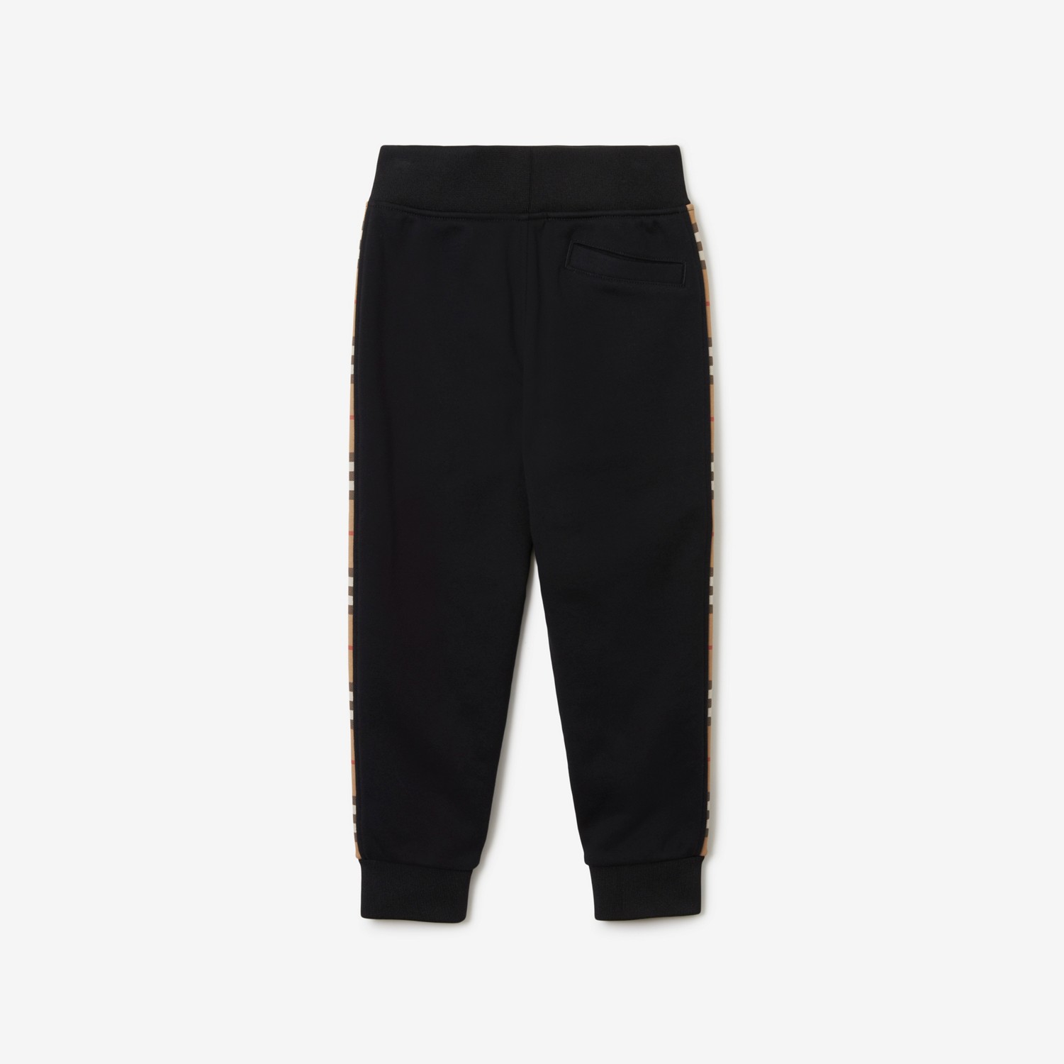 Check Panel Cotton Jogging Pants in Black | Burberry® Official