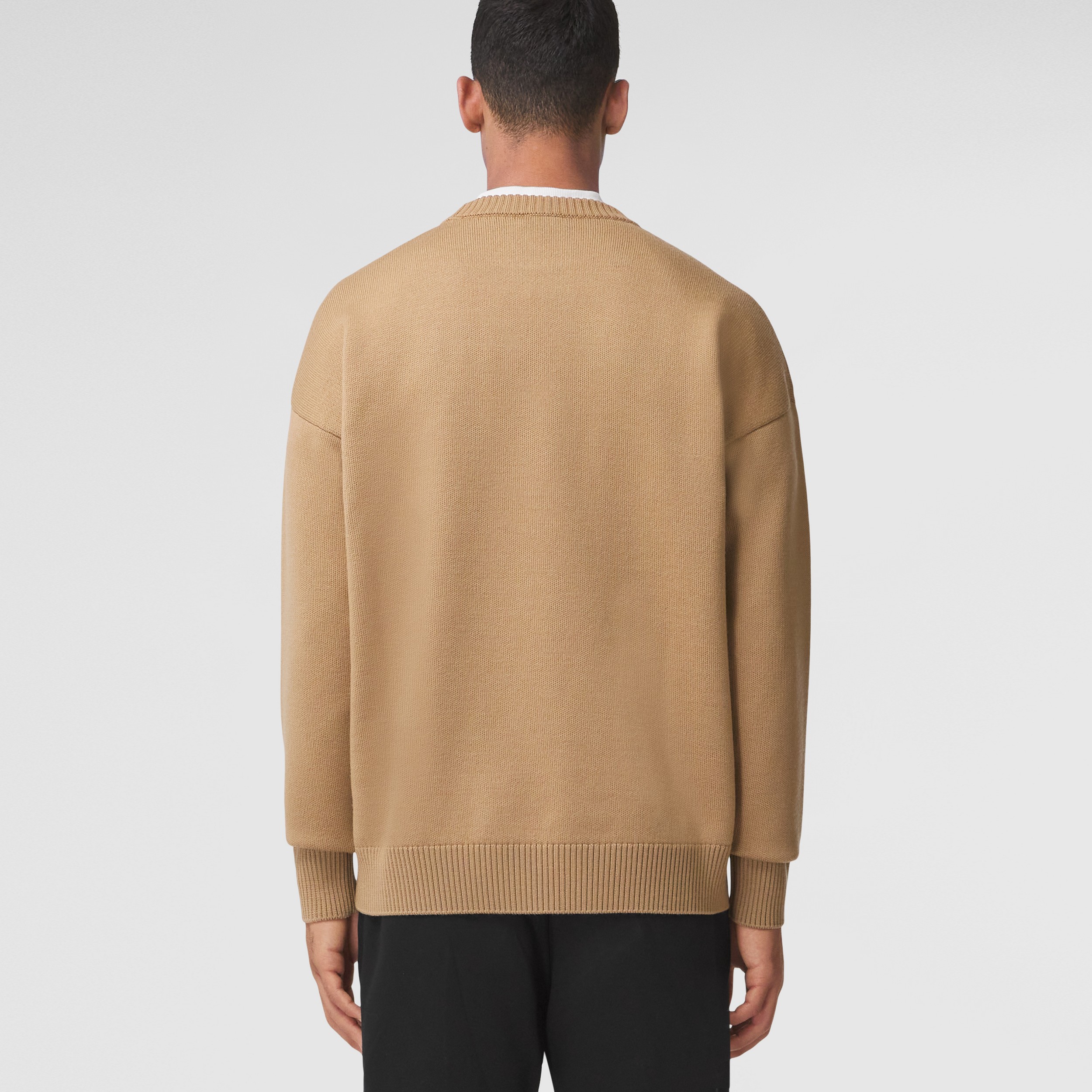 Letter Graphic Wool Sweater in Camel - Men | Burberry® Official - 3