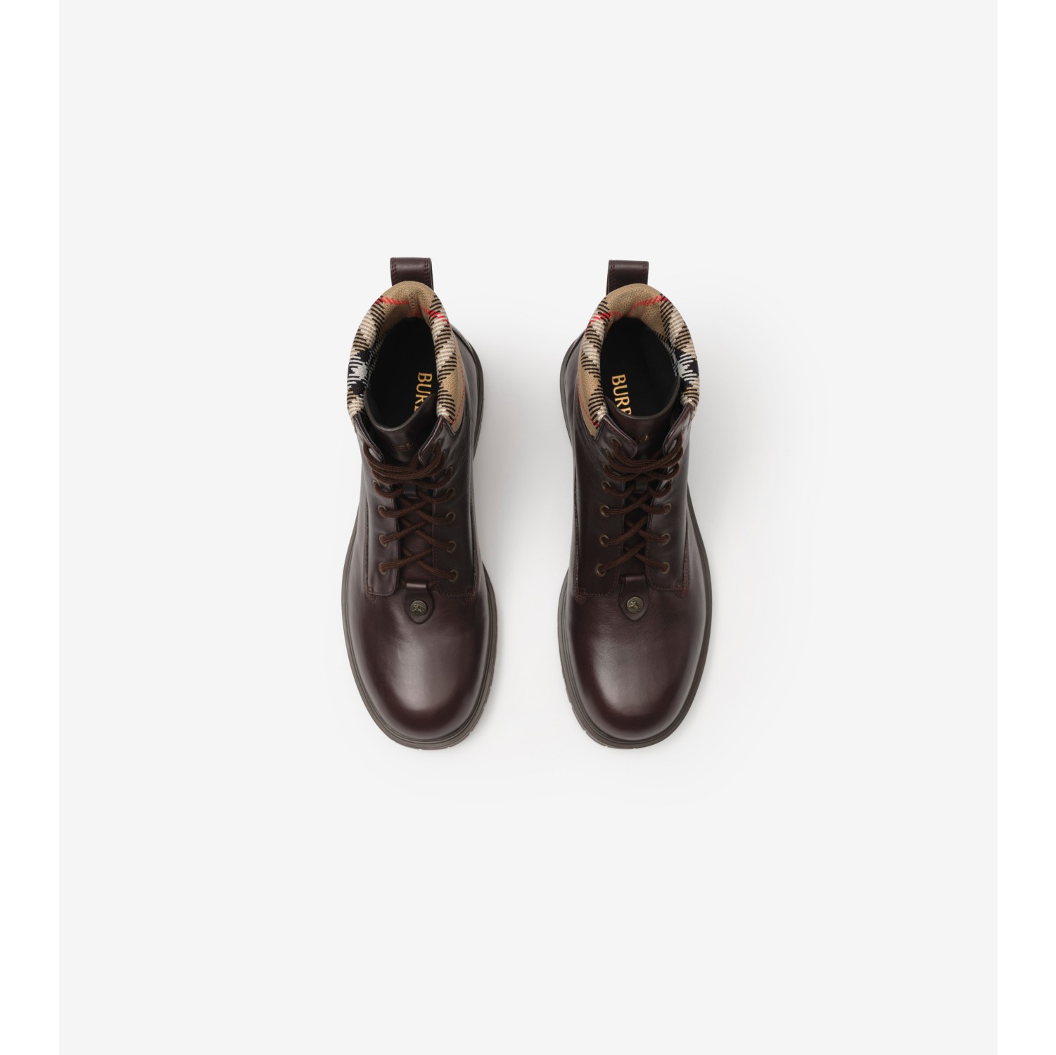 レザー ダラムブーツ (ピートブラウン) - メンズ | Burberry®公式サイト