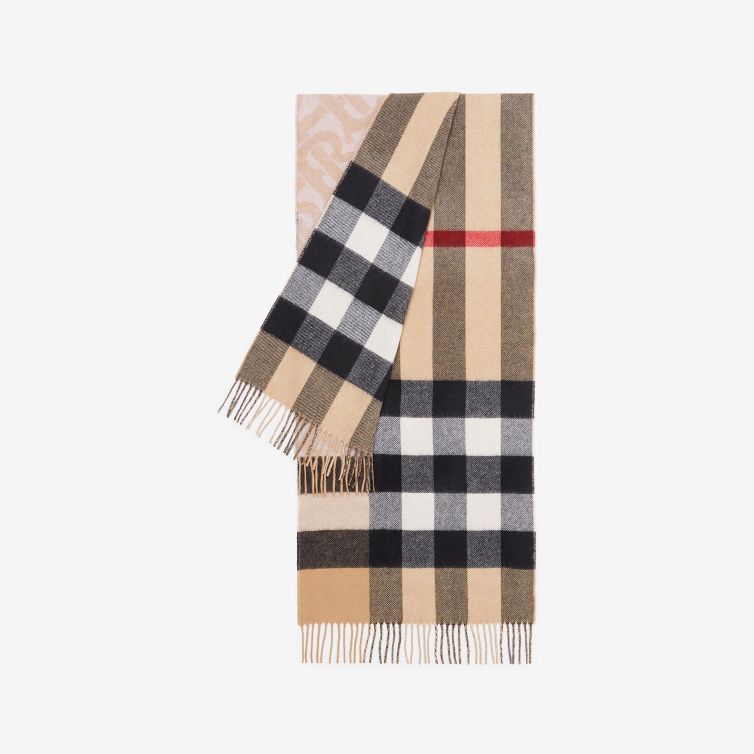 Check Cashmere Reversible Scarf in Alabaster | Burberry® Official