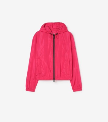 Burberry ピンク フード付きジャケット Nylon Nelson Hooded Jacket in Jam red - Women | Burberry® Official
