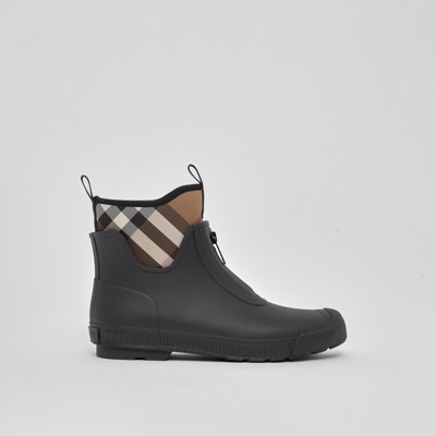 Check Neoprene and Rubber Rain Boots in 