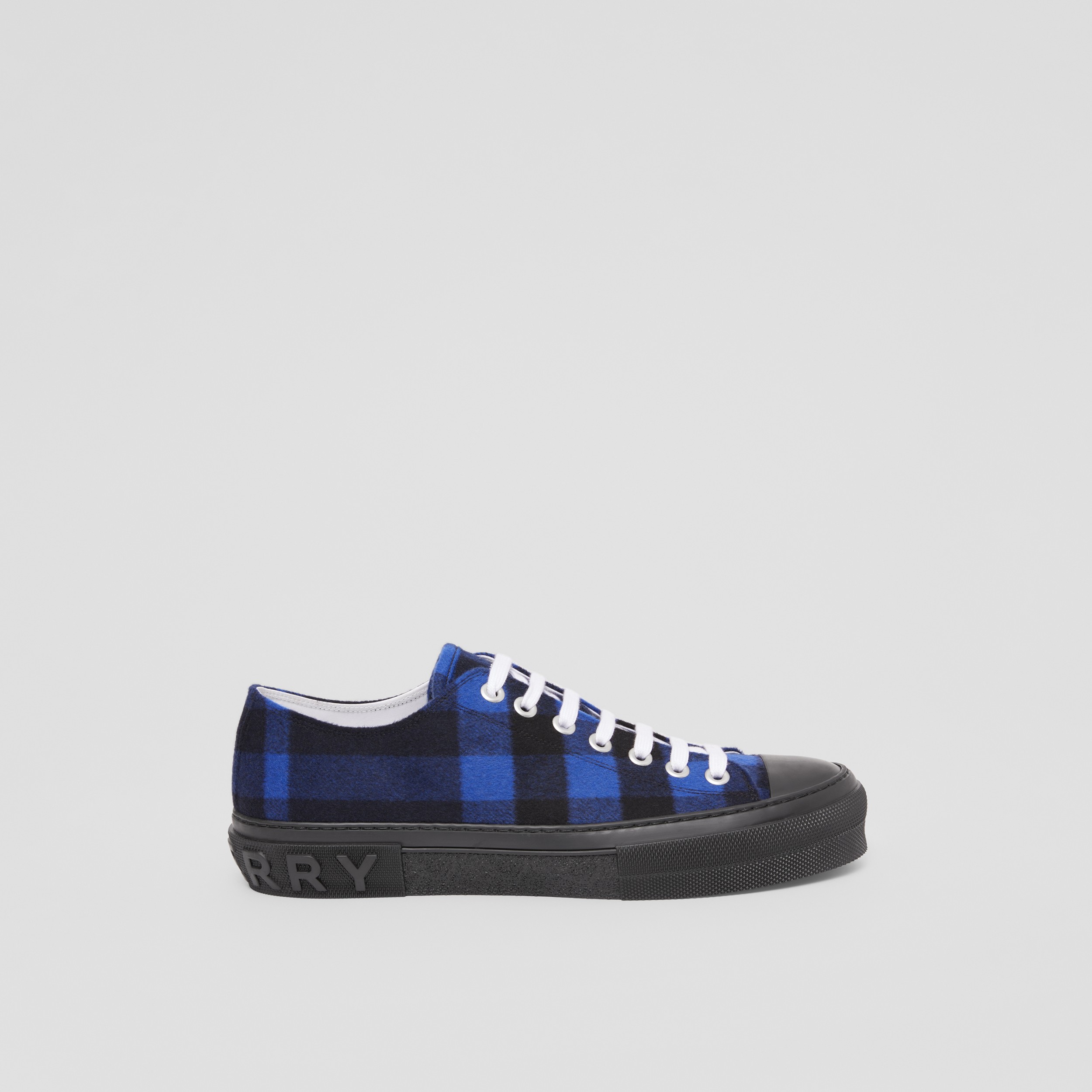 Check Wool Sneakers – Exclusive Capsule Collection in Deep Royal Blue | Burberry® Official - 1