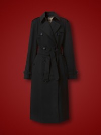 Black Cotton Gabardine Long Waterloo Heritage Trench Coat