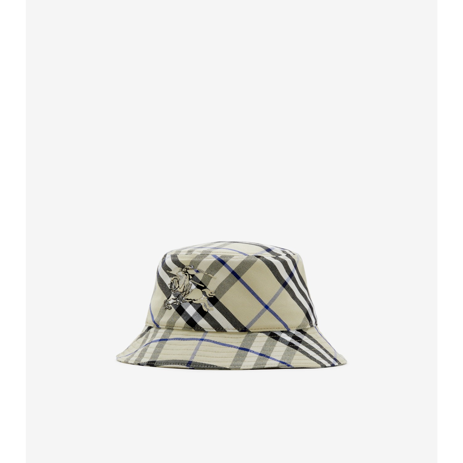 Check Cotton Blend Bucket Hat in Lichen Men Burberry Official