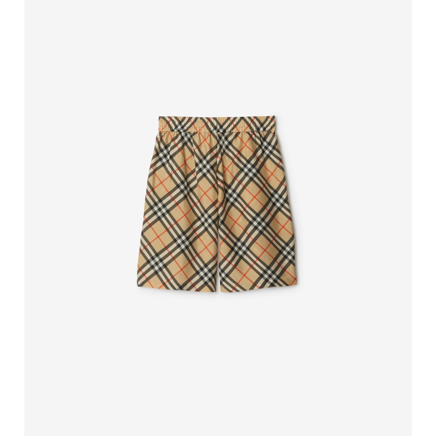 Check Silk Shorts