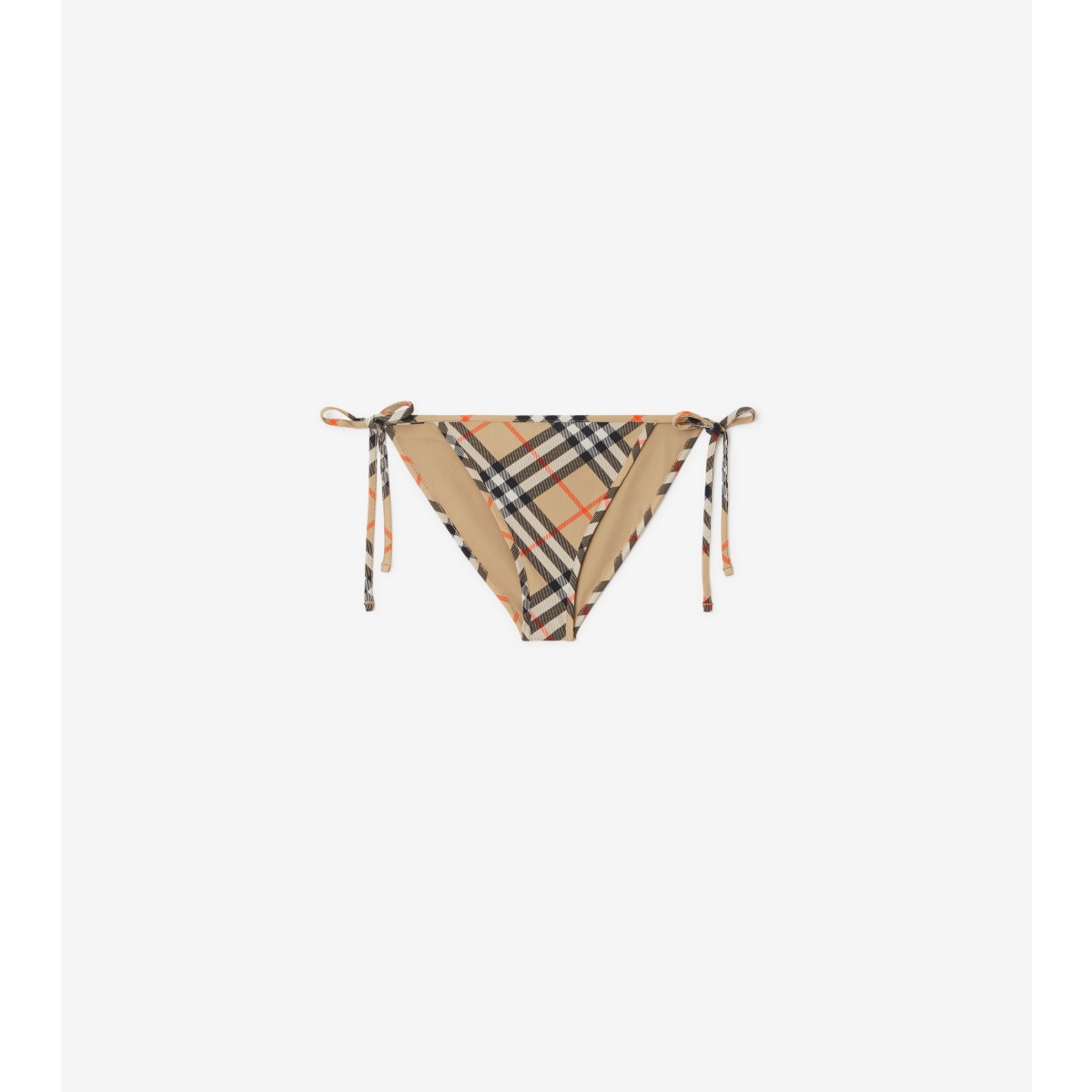 Burberry Check-pattern Bikini Briefs In Sand